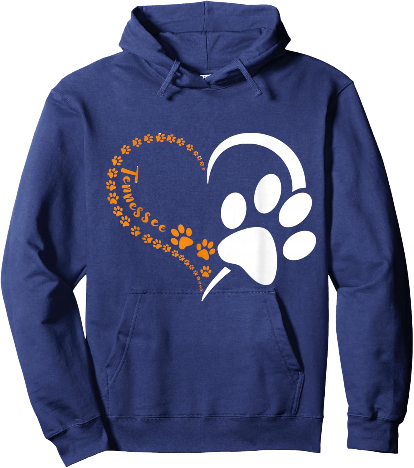 Tennessee Dog paws print for Tennessee Dog Sport Lovers Men Women Girls Kids Hoodie - Hoodie | Navy