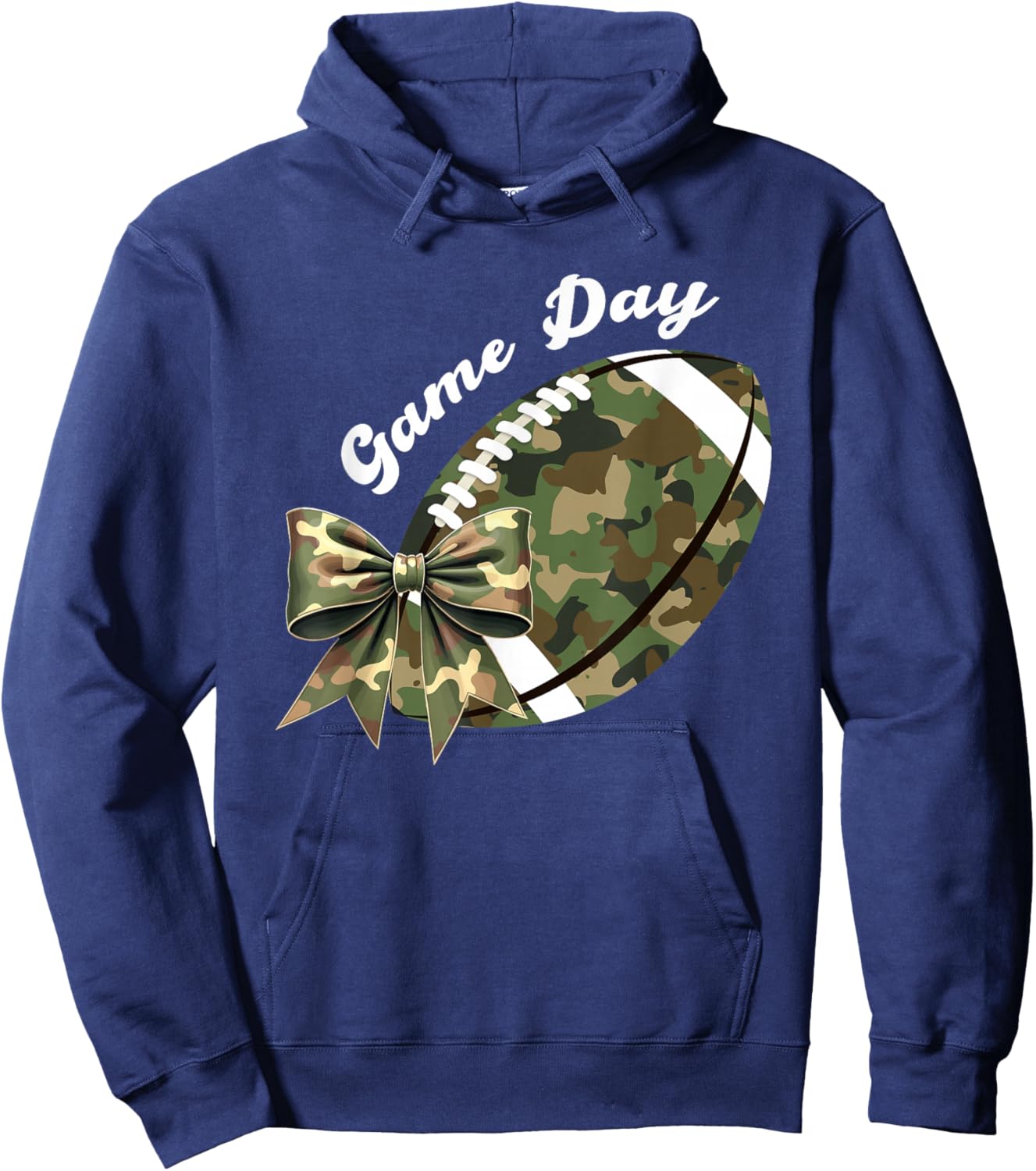 Camouflage Old Game Day Camo Football Seasons Women Girls Hoodie - Hoodie | Navy