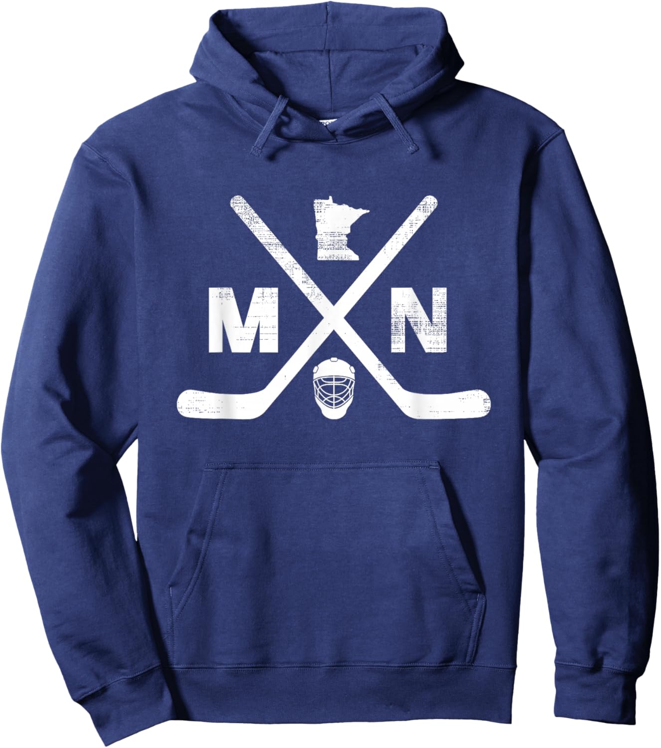 State of Minnesota Hockey Vintage Hoodie - Hoodie | Navy