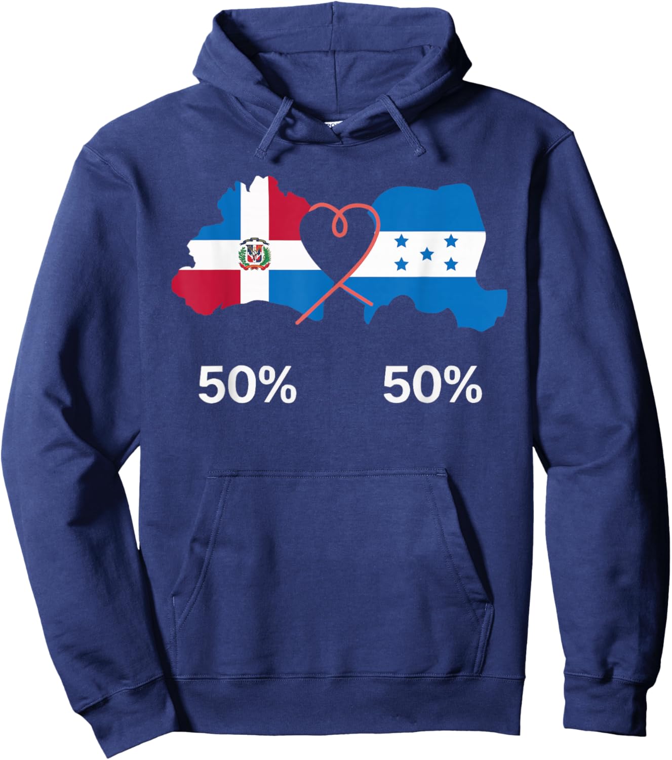 Half Dominican Half Honduran Dominican Republic Honduras Hoodie - Hoodie | Navy