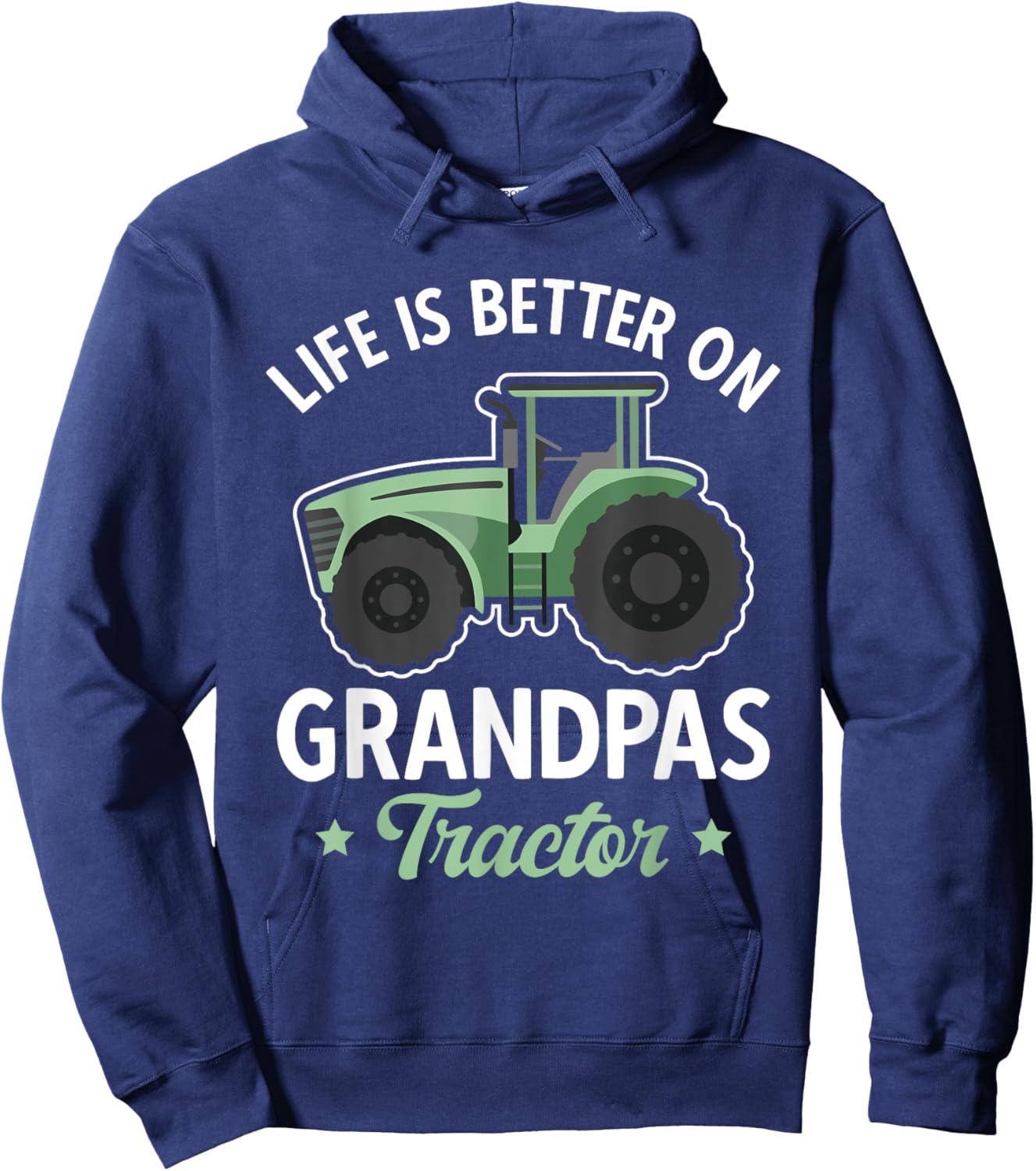 Life Is Better On Grandpas Tractor Boy Farm Tractor Kids Hoodie - Hoodie | Navy