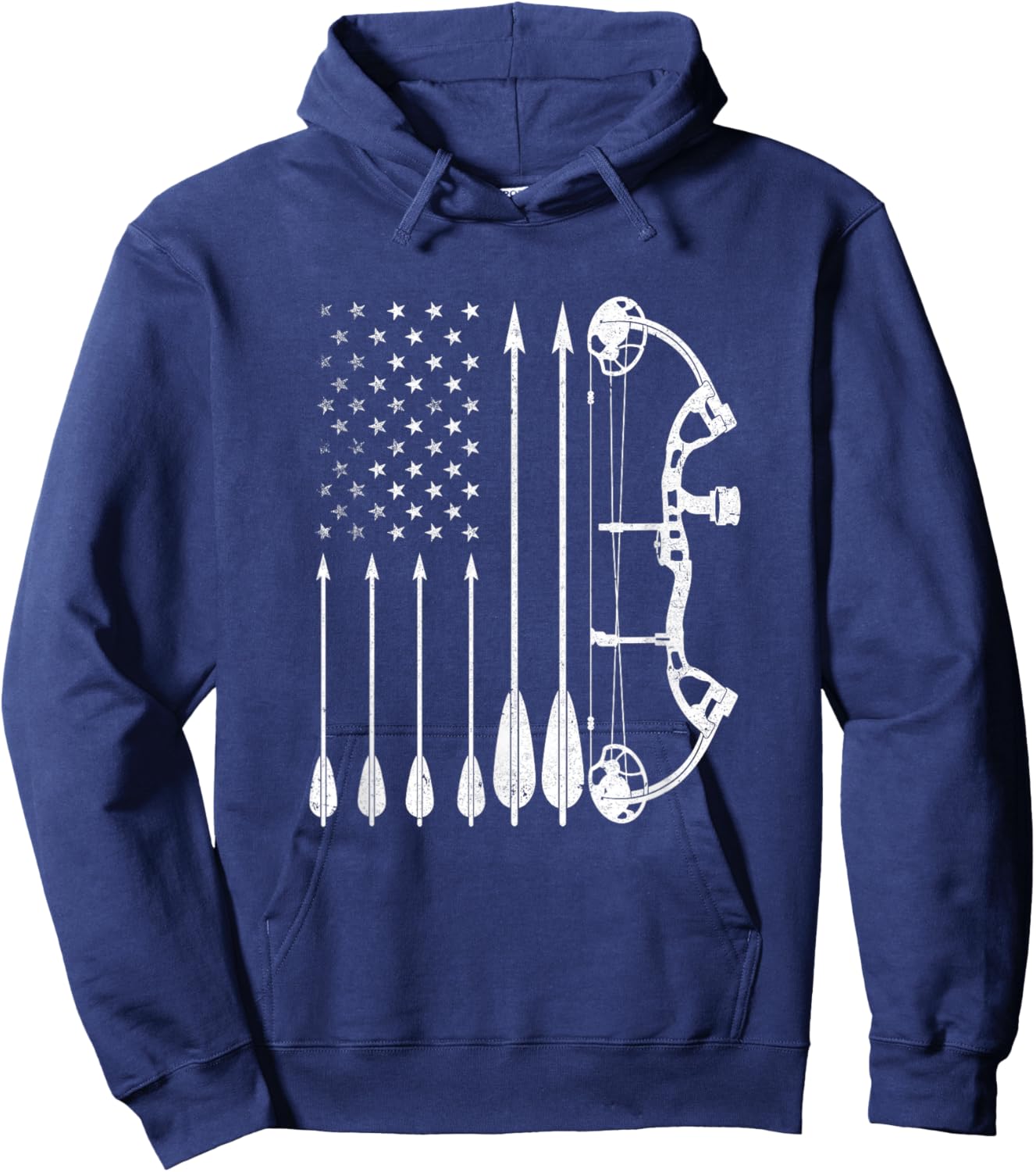 American Flag Bowhunting Bow Archery For Deer Hunter Hunting Hoodie - Hoodie | Navy