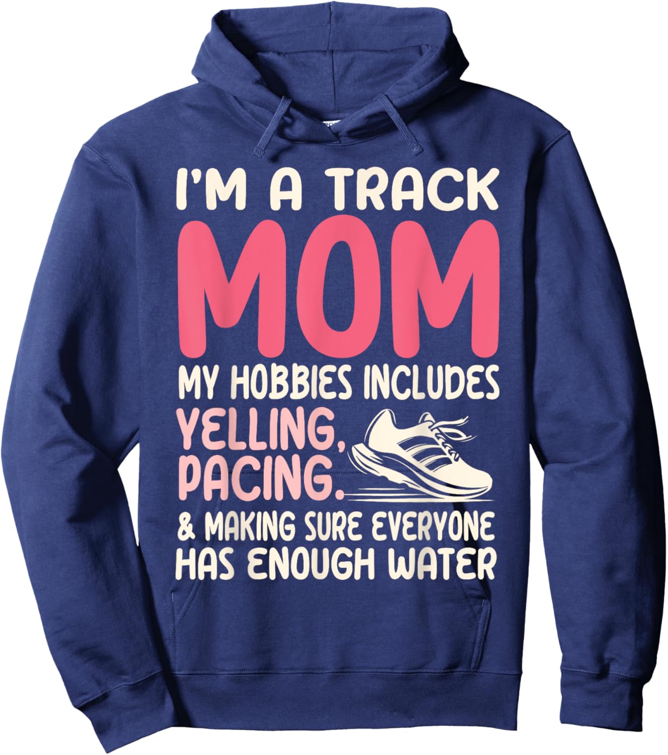 Track and Field Mom Running Women Hoodie - Hoodie | Navy