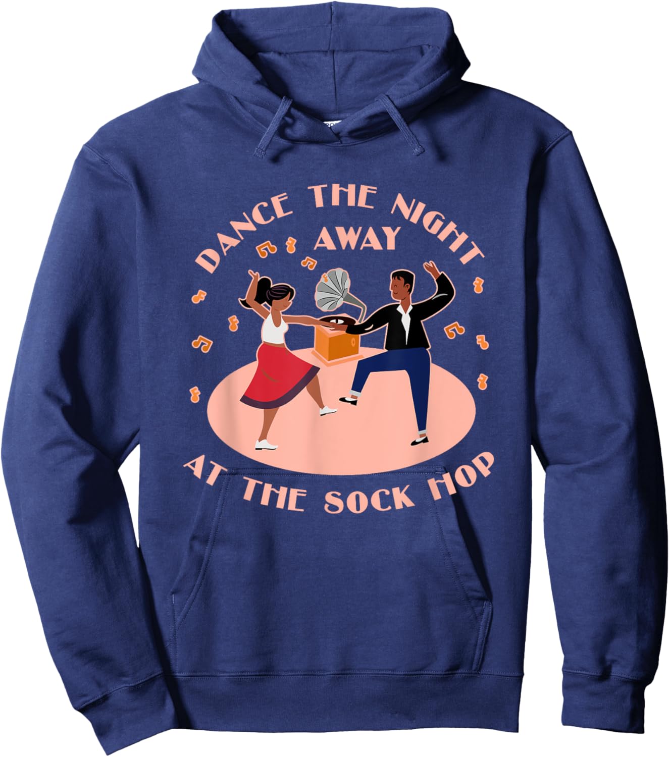 Dance The Night Away Sock Hop Theme Party 1950s Costume 50s Hoodie - Hoodie | Navy