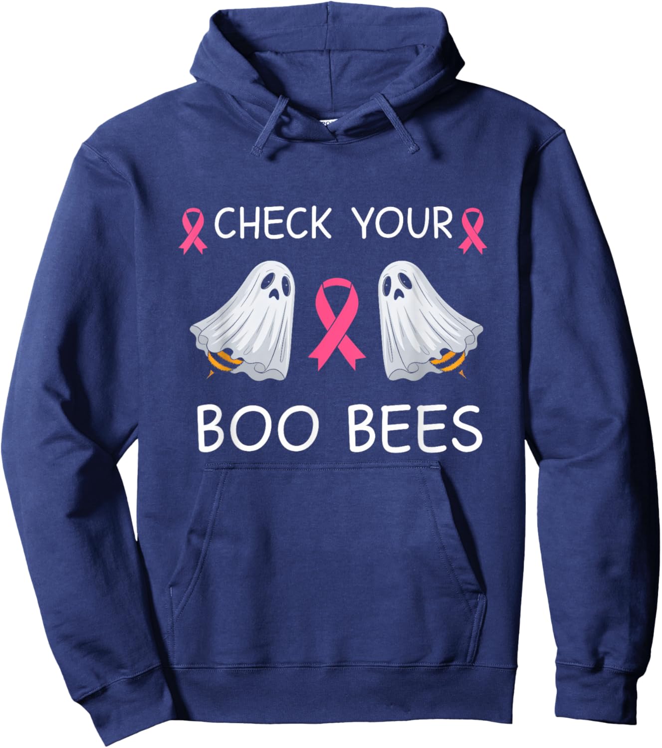 Check Your Boo Bees Shirt Funny Breast Cancer Halloween Hoodie - Hoodie | Navy