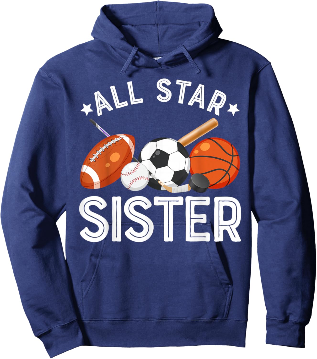 All Star Sister Of The Birthday Boy Basketball Soccer Sport Hoodie - Hoodie | Navy