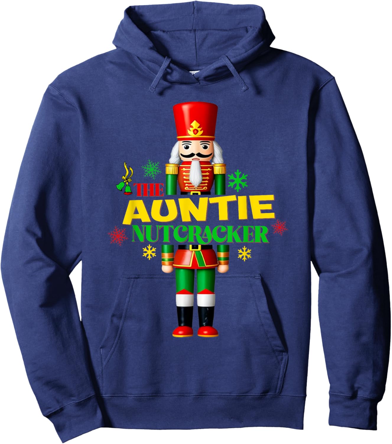 Funny Auntie Nutcracker Christmas PJ Aunt Matching Family Hoodie - Hoodie | Navy