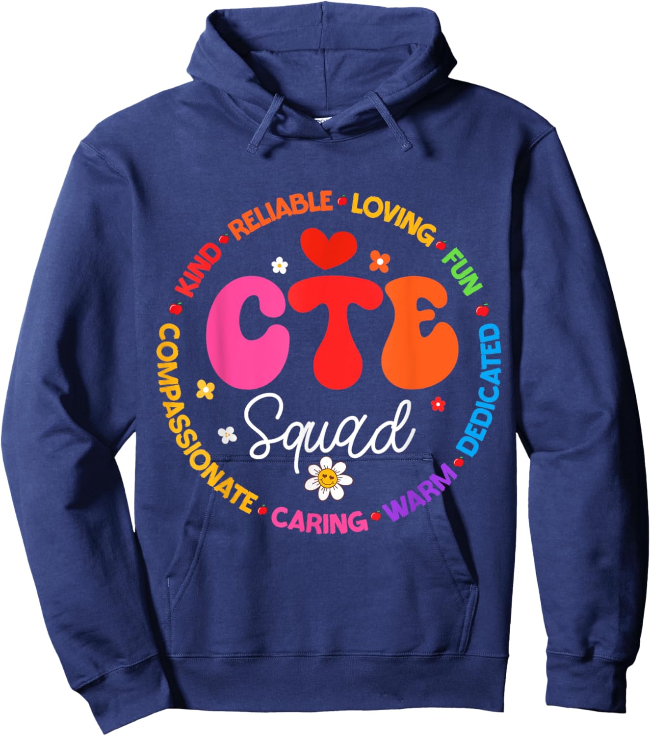 Groovy CTE Squad Teacher Back To School Teachers Students Hoodie - Hoodie | Navy