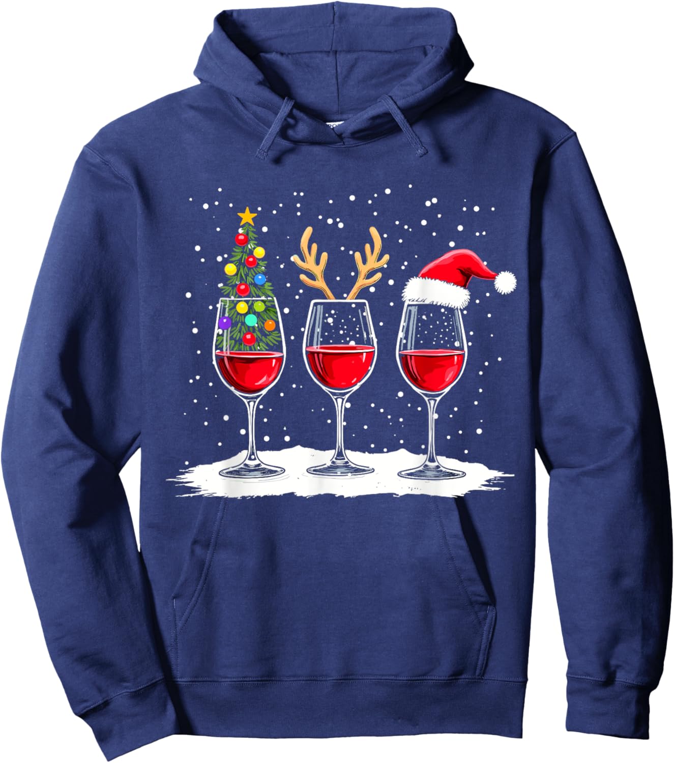 Funny Xmas Outfit Adult Couples Christmas Pajamas Hoodie - Hoodie | Navy