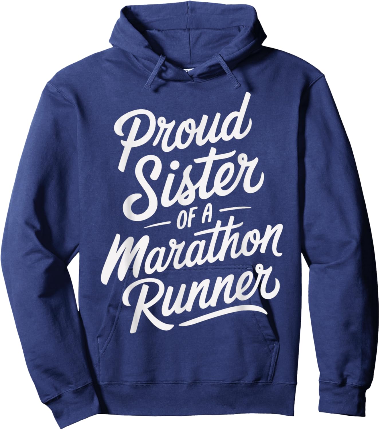 Proud Sister of a Marathon Runner Design for Family Support Hoodie - Hoodie | Navy