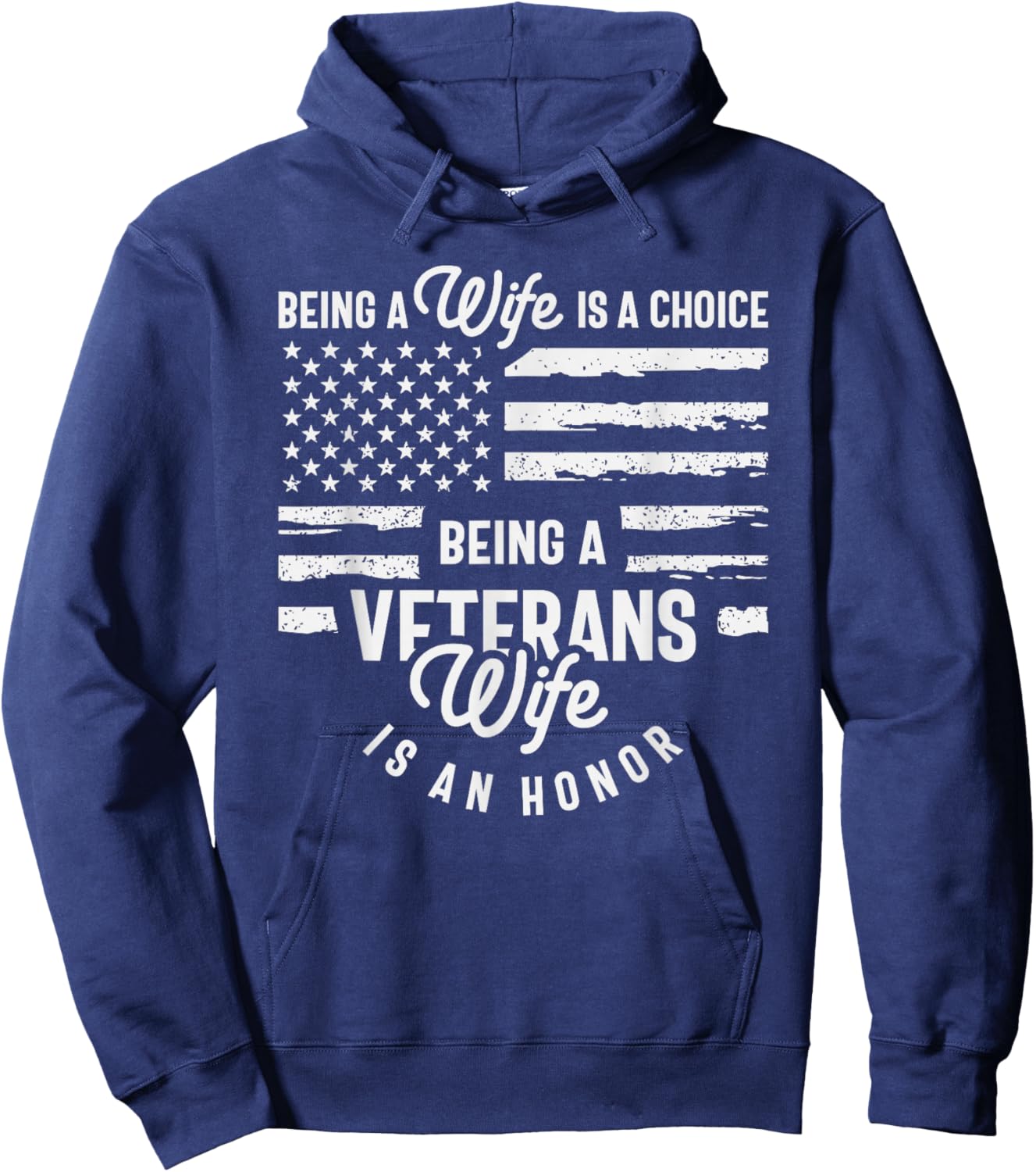 Proud Veteran’s Wife - Honoring Strength and Sacrifice Hoodie - Hoodie | Navy