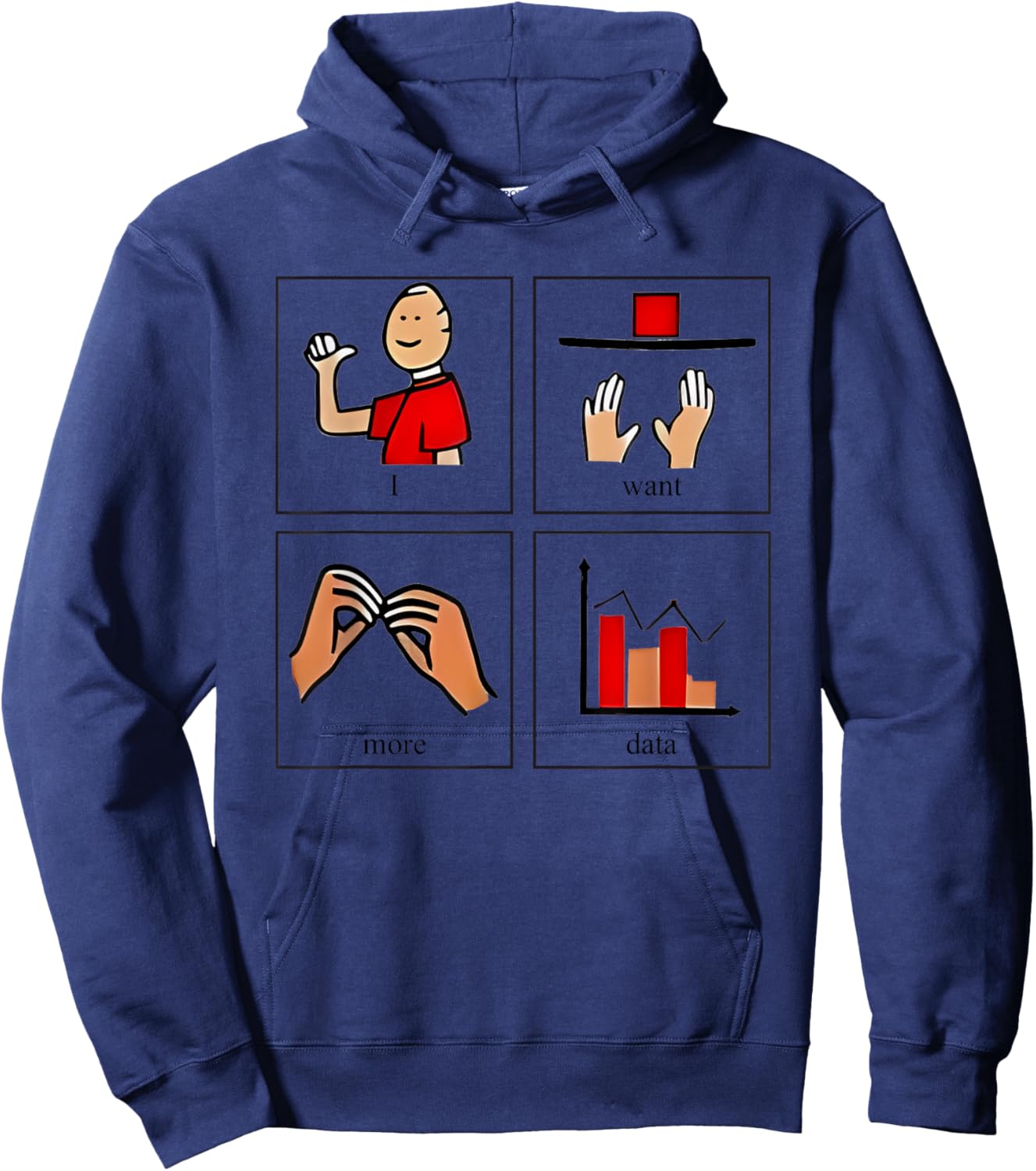 Nice I Want More Data 2024 Analyzing Work Hoodie - Hoodie | Navy