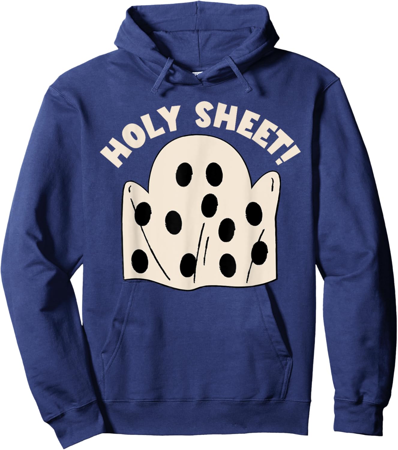 Holy Sheet Funny Halloween Ghost Holy Sheet Hoodie - Hoodie | Navy