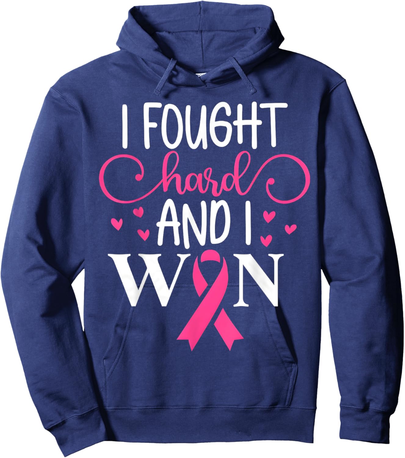Breast Cancer Awareness I Fought Like A Girl And Won Women Hoodie - Hoodie | Navy
