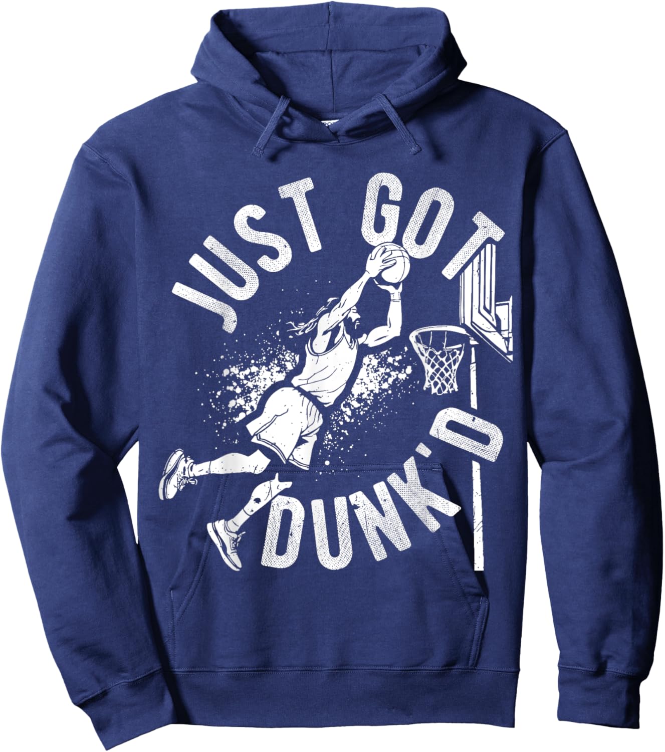 JUST GOT DUNK'D Basketball Jesus Dunking Hoodie - Hoodie | Navy