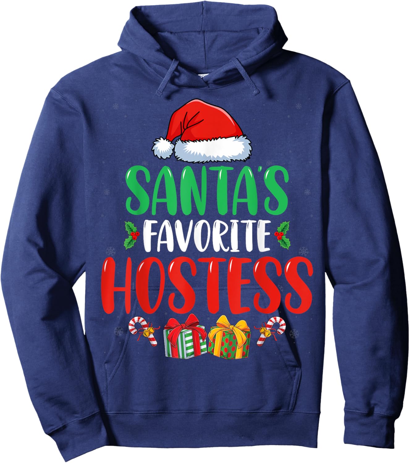 Santa's Favorite Hostess Xmas Holiday Christmas Hostess Hoodie - Hoodie | Navy