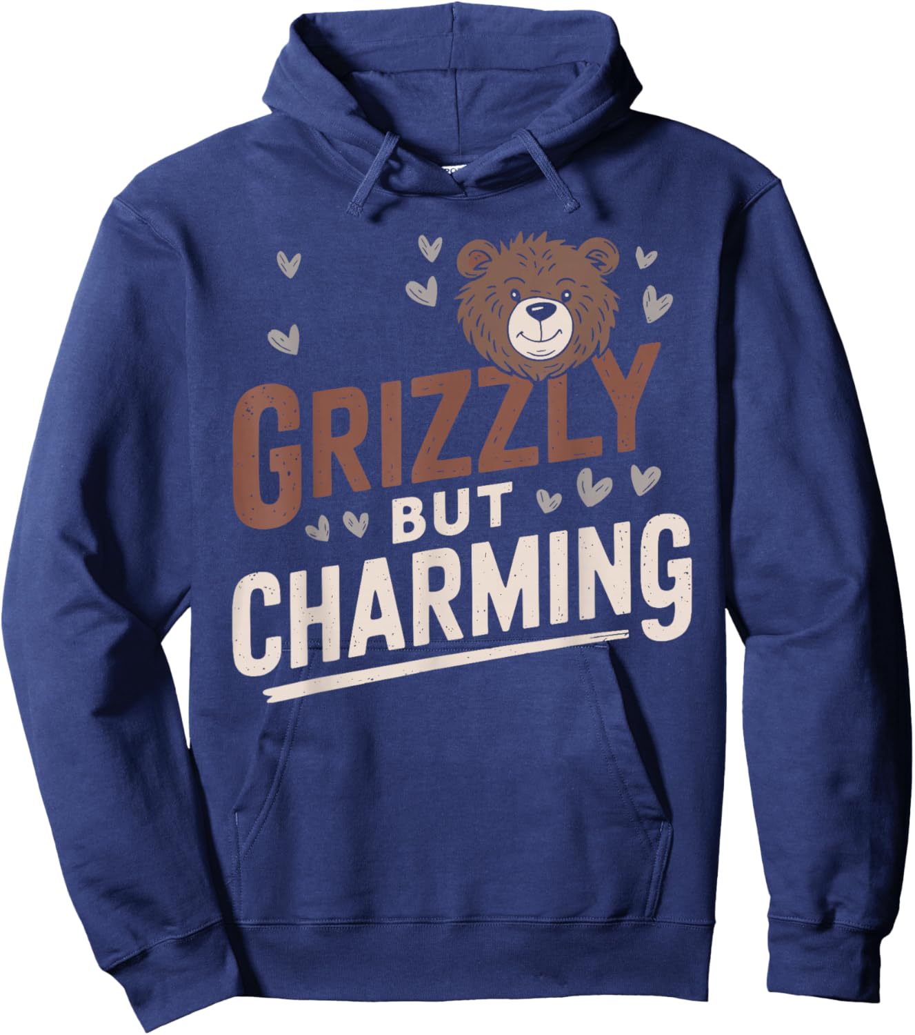 Grizzly But Charming A Charming Grizzly Bear T Shirt Hoodie - Hoodie | Navy
