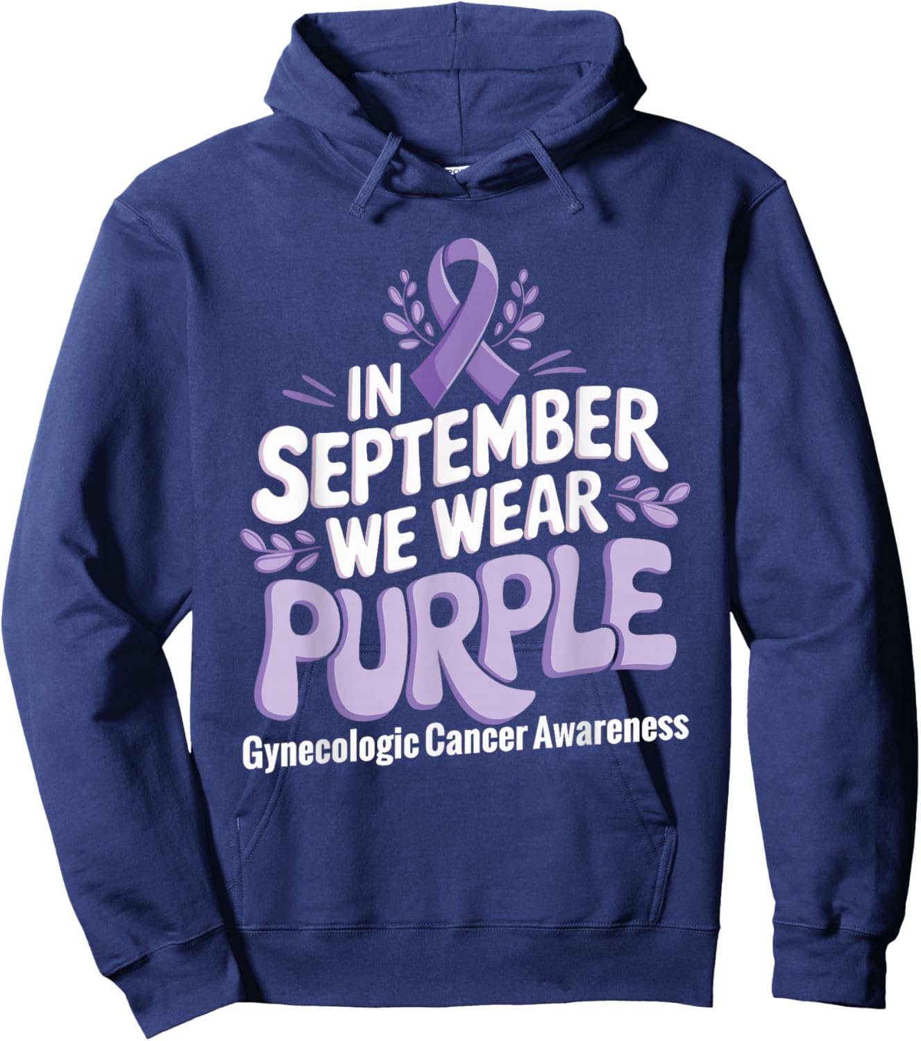 In September We Wear Purple Gynecologic Cancer Awareness Hoodie - Hoodie | Navy