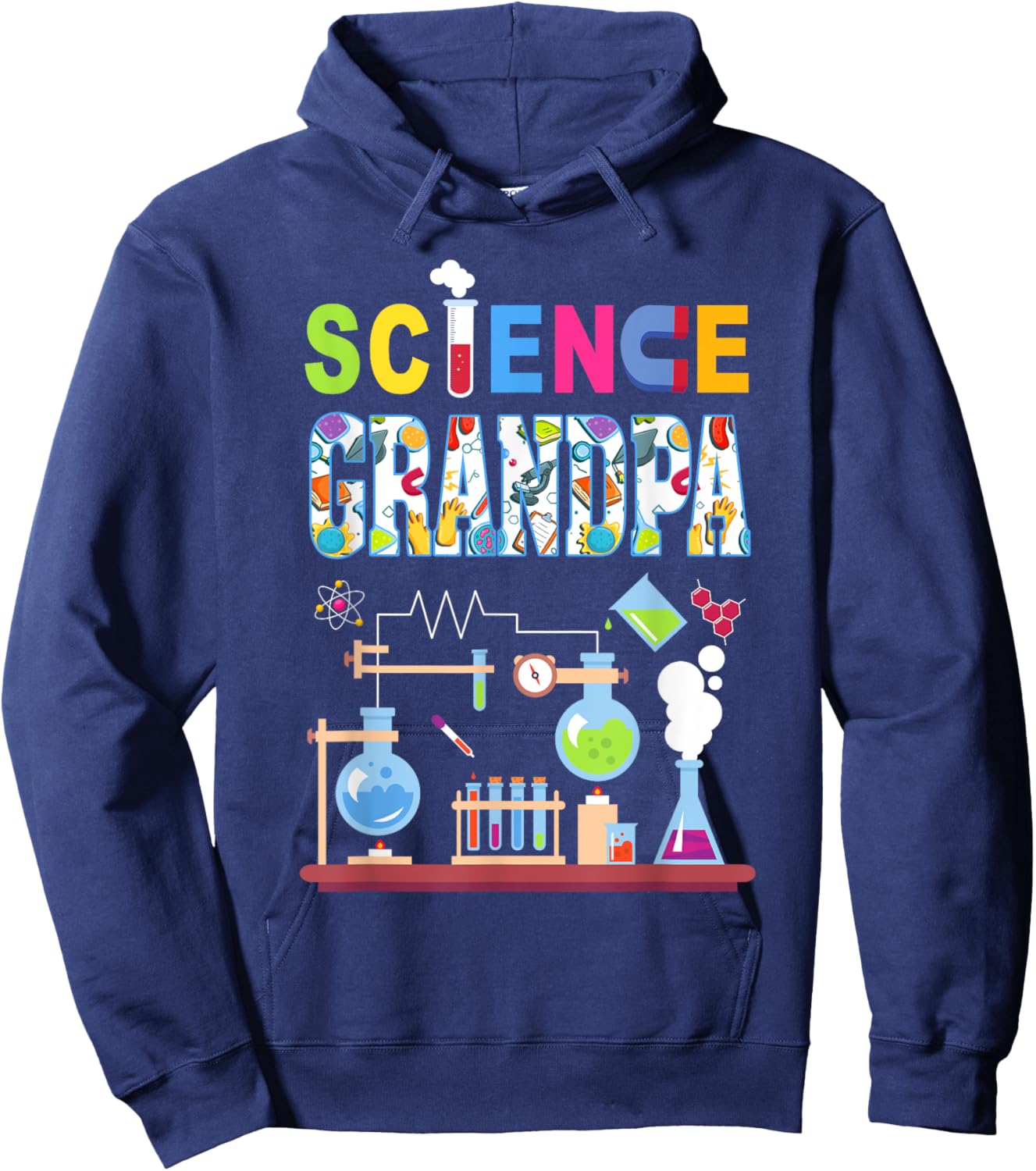 Science Grandpa Family Science Birthday Party Matching Hoodie - Hoodie | Navy