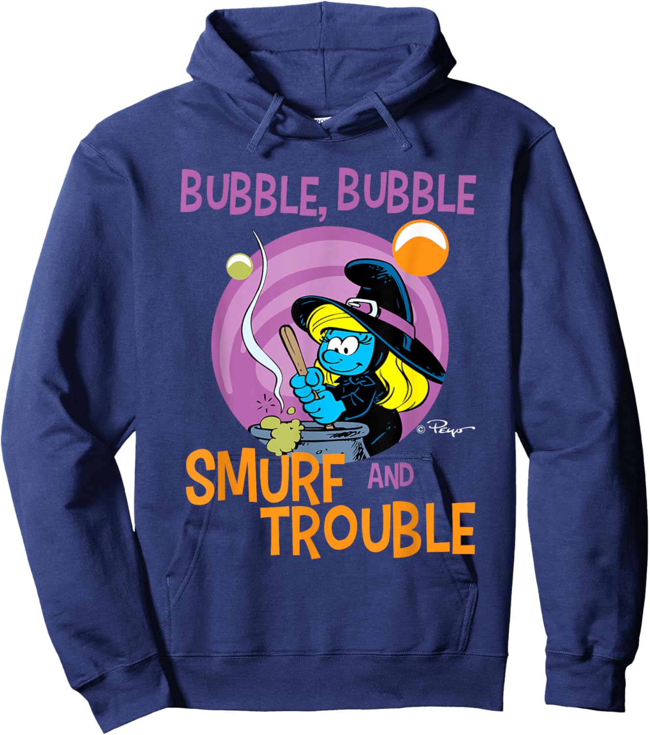 The Smurfs Bubble Bubble Smurf and Trouble Hoodie - Hoodie | Navy