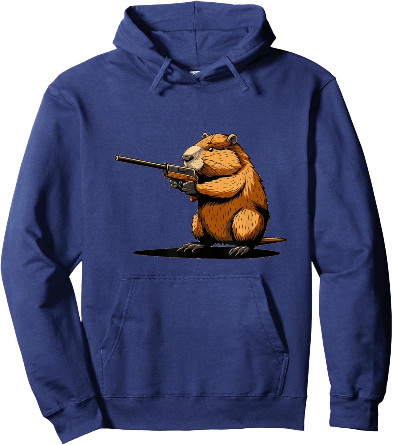 Cool Shotgun Beaver Outfit for Guns and Beavers Lovers Hoodie - Hoodie | Navy