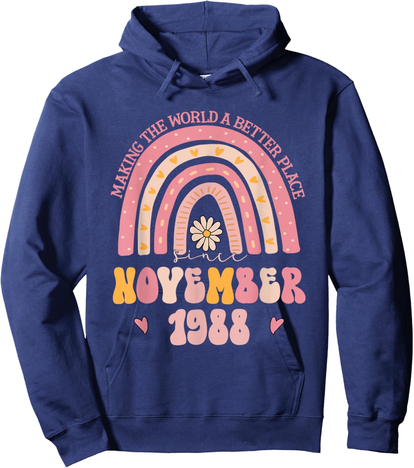 Turning 36 Retro November 1988 36th birthday Hoodie - Hoodie | Navy
