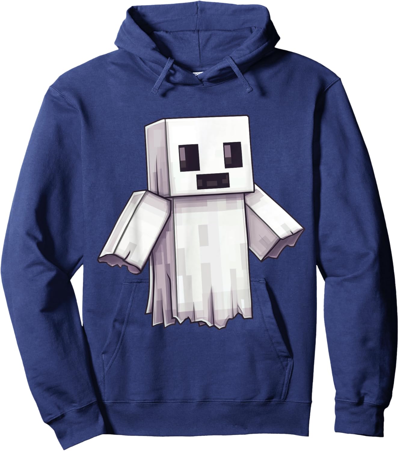 Ghost Video Gamer Pixel Halloween Matching Costume Men Kids Hoodie - Hoodie | Navy