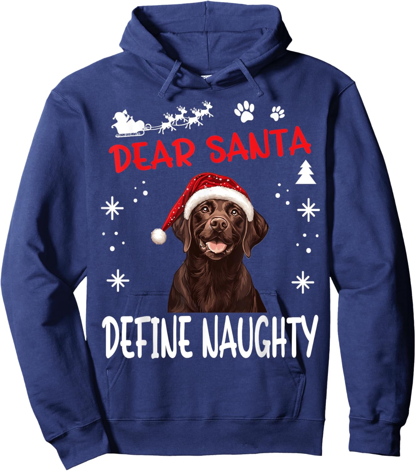 Cute Labrador Retriever Dog Christmas Dear Santa Define Hoodie - Hoodie | Navy