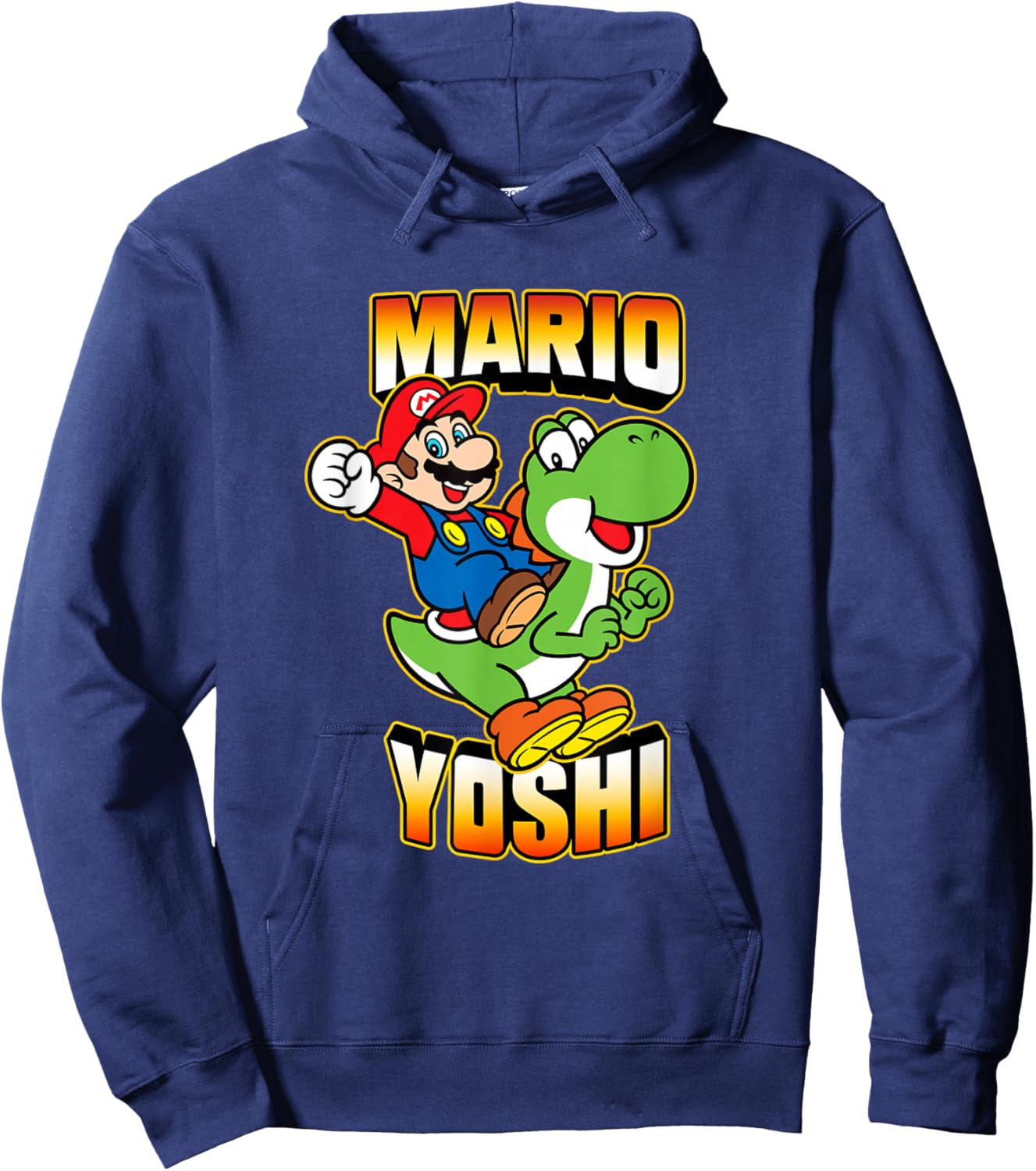 Super Mario Bros Yoshi & Mario Ready For Action Hoodie - Hoodie | Navy