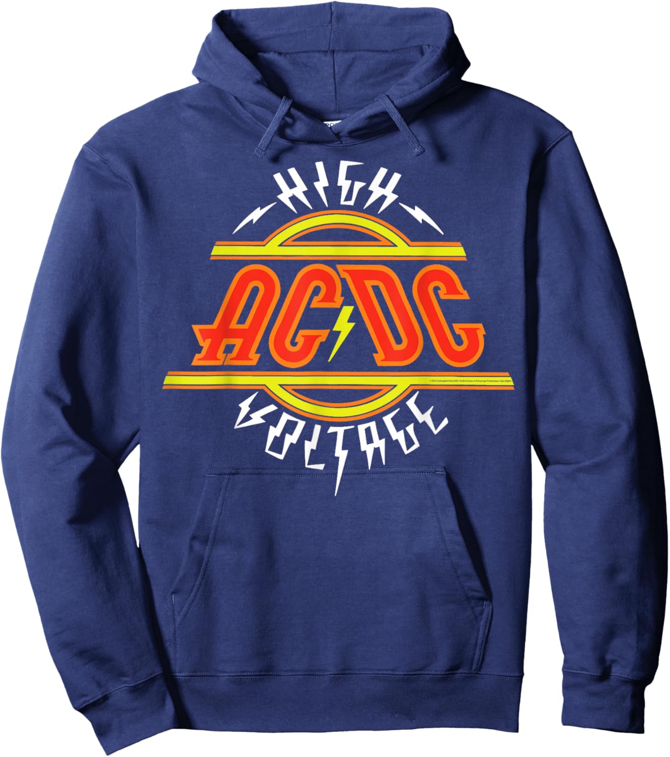 AC/DC - High Voltage Red Logo Hoodie - Hoodie | Navy