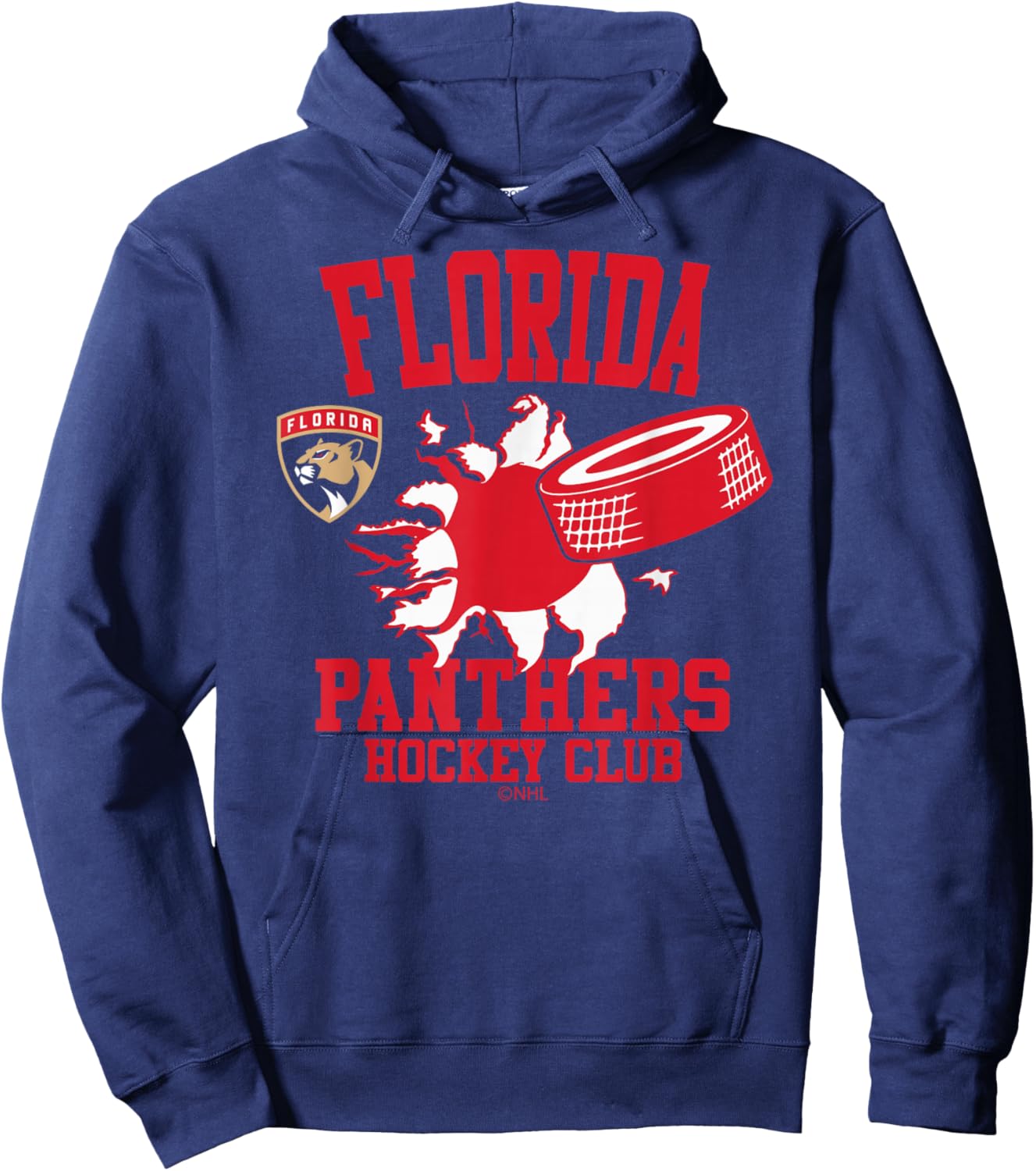 Florida Panthers Hockey Puck Burst Navy Officially Licensed Hoodie - Hoodie | Navy
