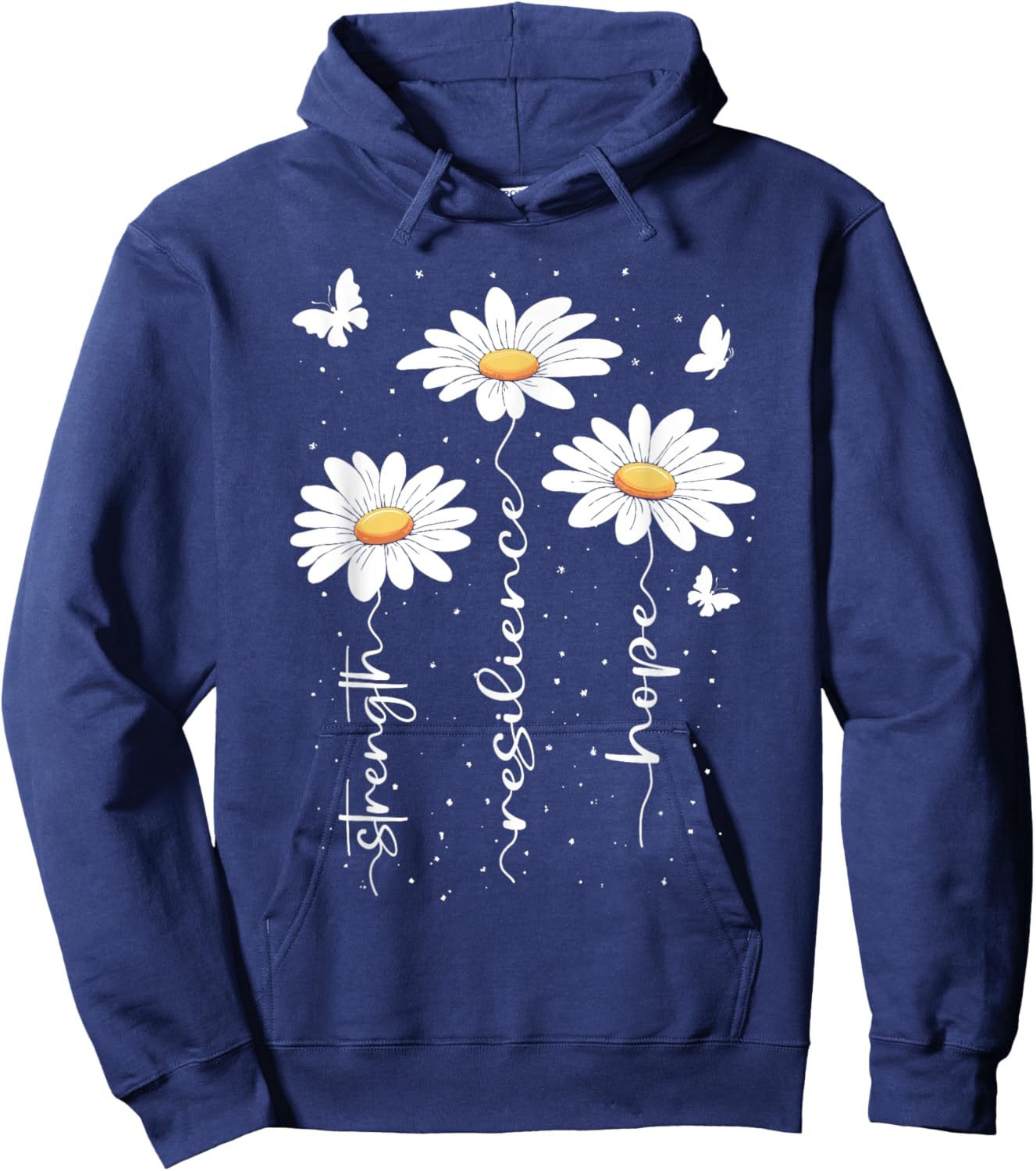 Inspirational Daisy Floral Cute Daisies Flower Nature Lover Hoodie - Hoodie | Navy