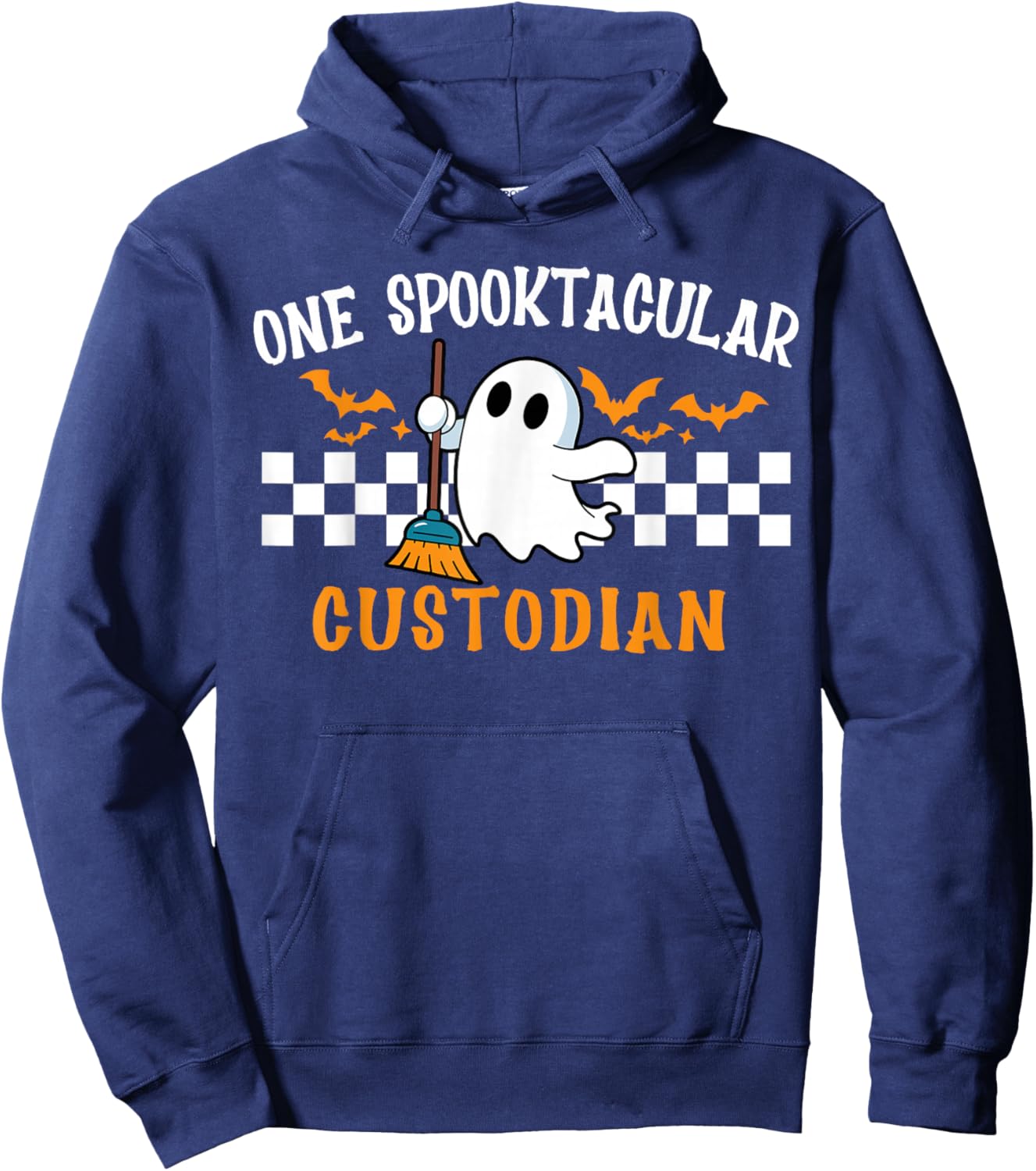 Spooktacular Custodian School Janitor Custodian Halloween Hoodie - Hoodie | Navy