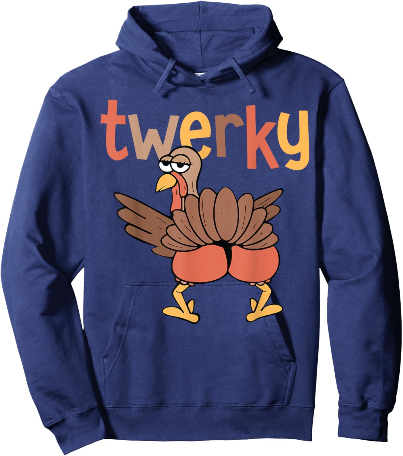 Twerky Butt Dance Funny Turkey Trot Outfit Thanksgiving Hoodie - Hoodie | Navy