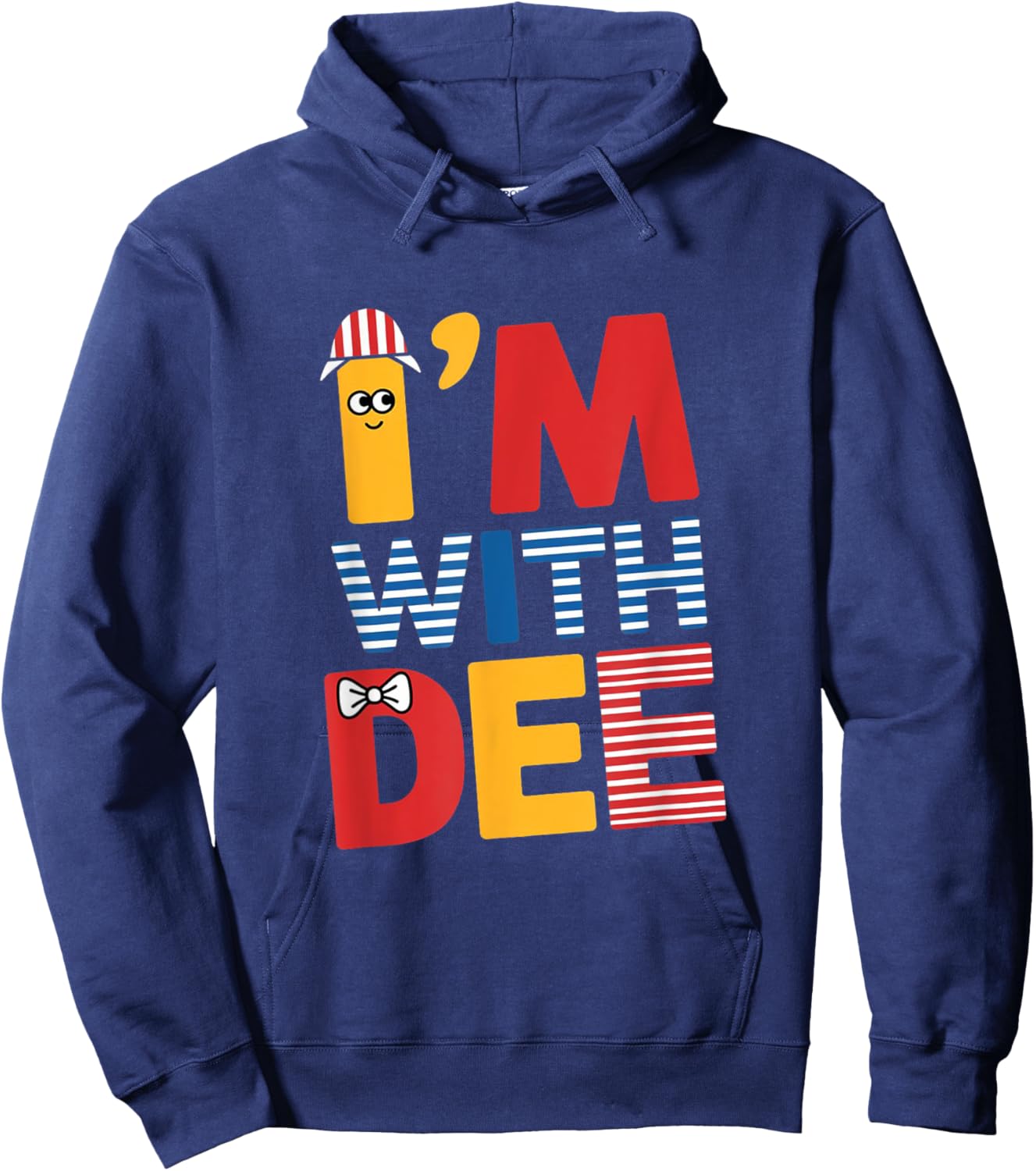 Tweedle Dum I'm With Dee Couple & Friends Funny Lazy Costume Hoodie - Hoodie | Navy