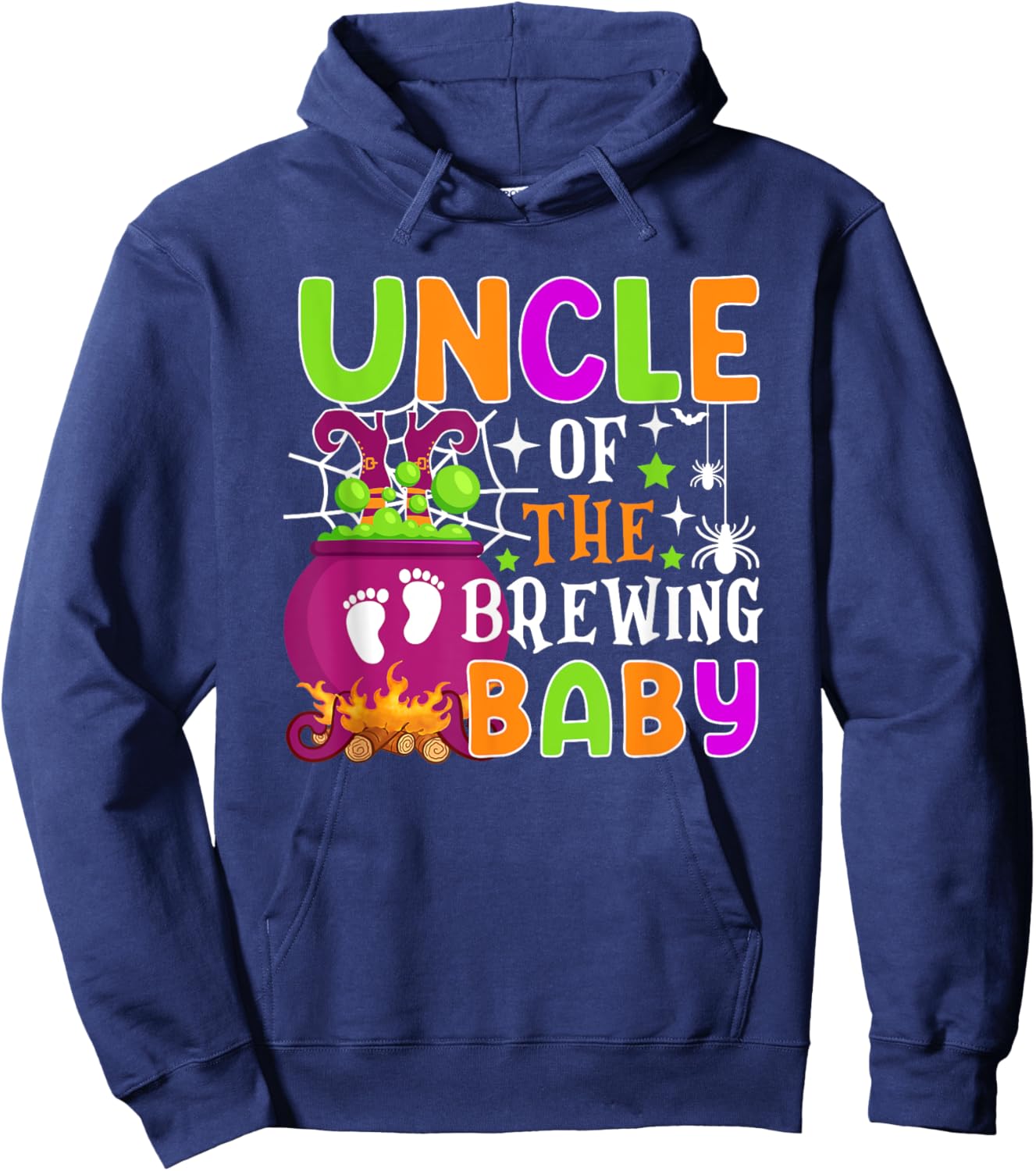 Uncle of Brewing Baby Halloween Theme Baby Shower Spooky Hoodie - Hoodie | Navy