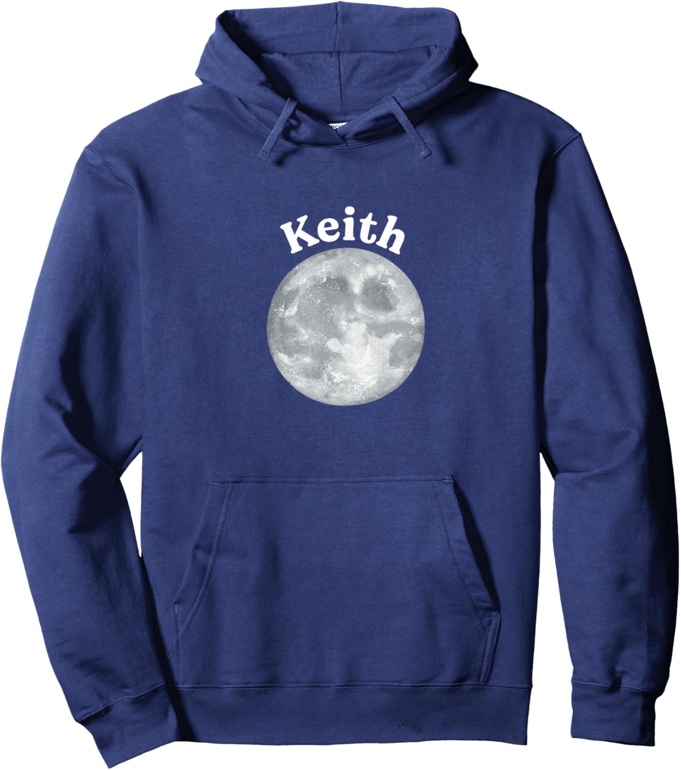 Keith (with a picture of a moon) Hoodie - Hoodie | Navy