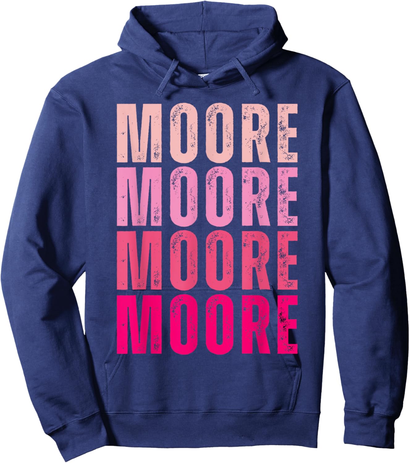 Moore Personalized Name I Love Moore Vintage Hoodie - Hoodie | Navy