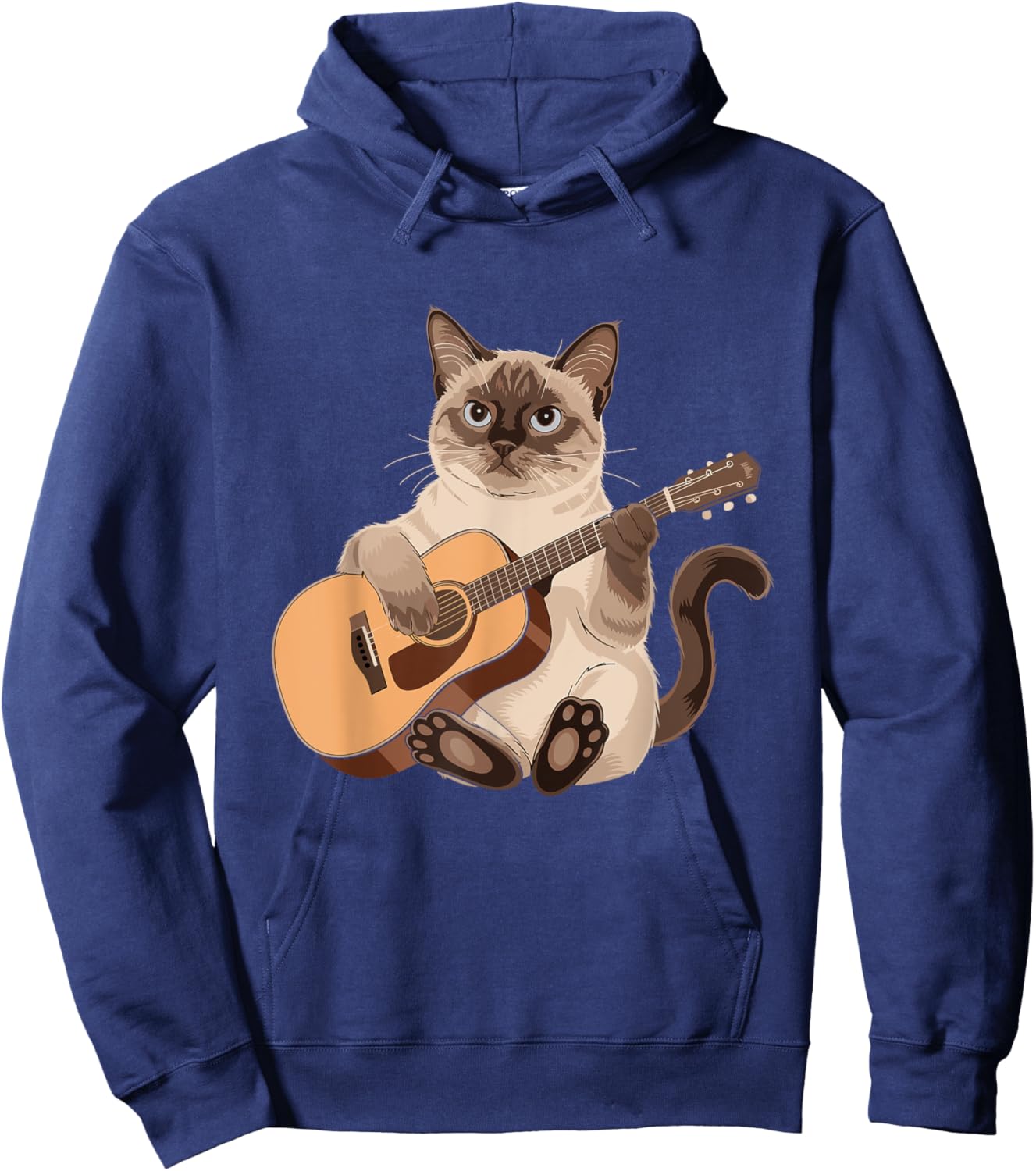 Siamese Cat Guitarist Meezer Guitar Player Hoodie - Hoodie | Navy