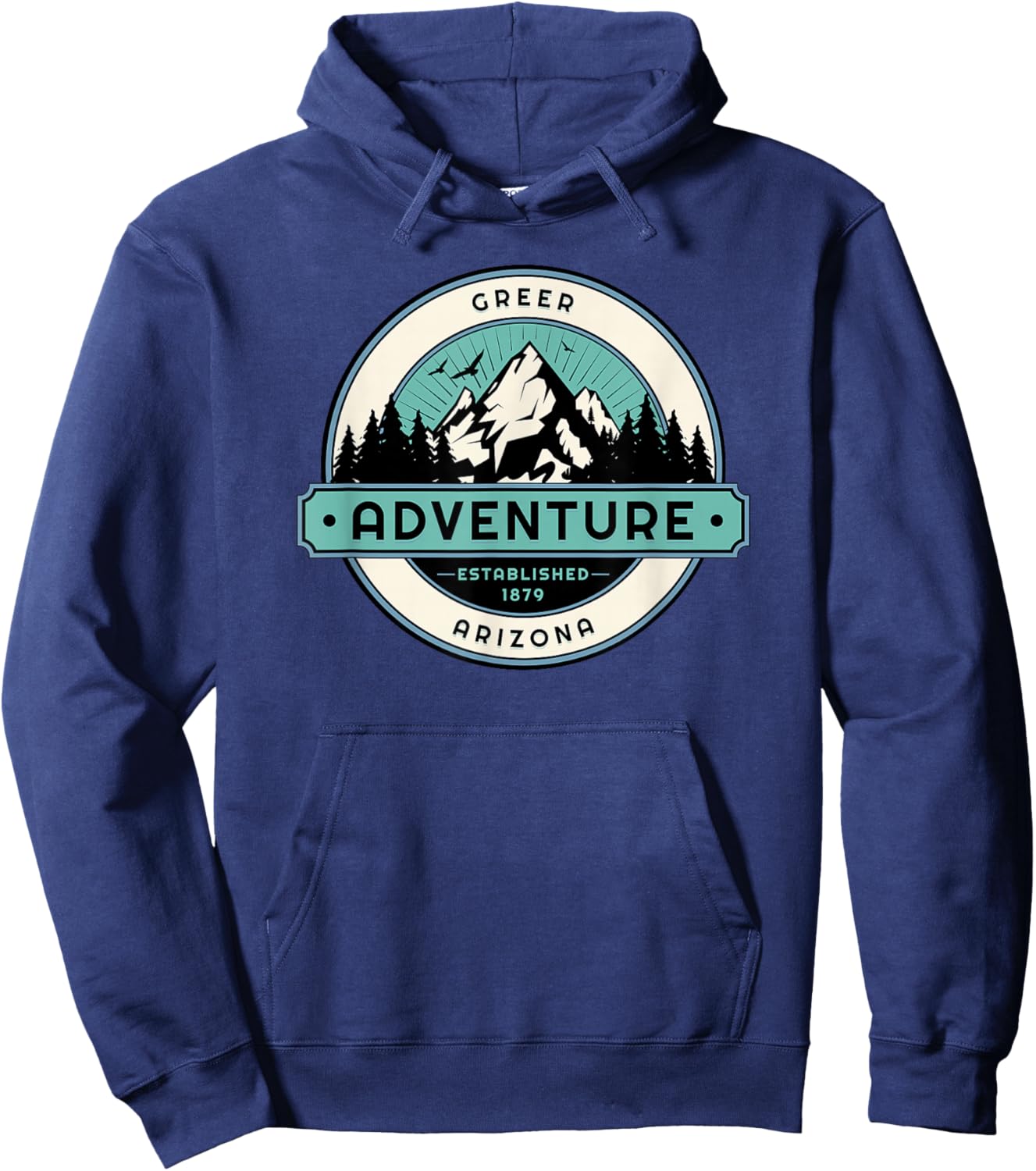 Greer Arizona Mountains Established 1879 Hoodie - Hoodie | Navy