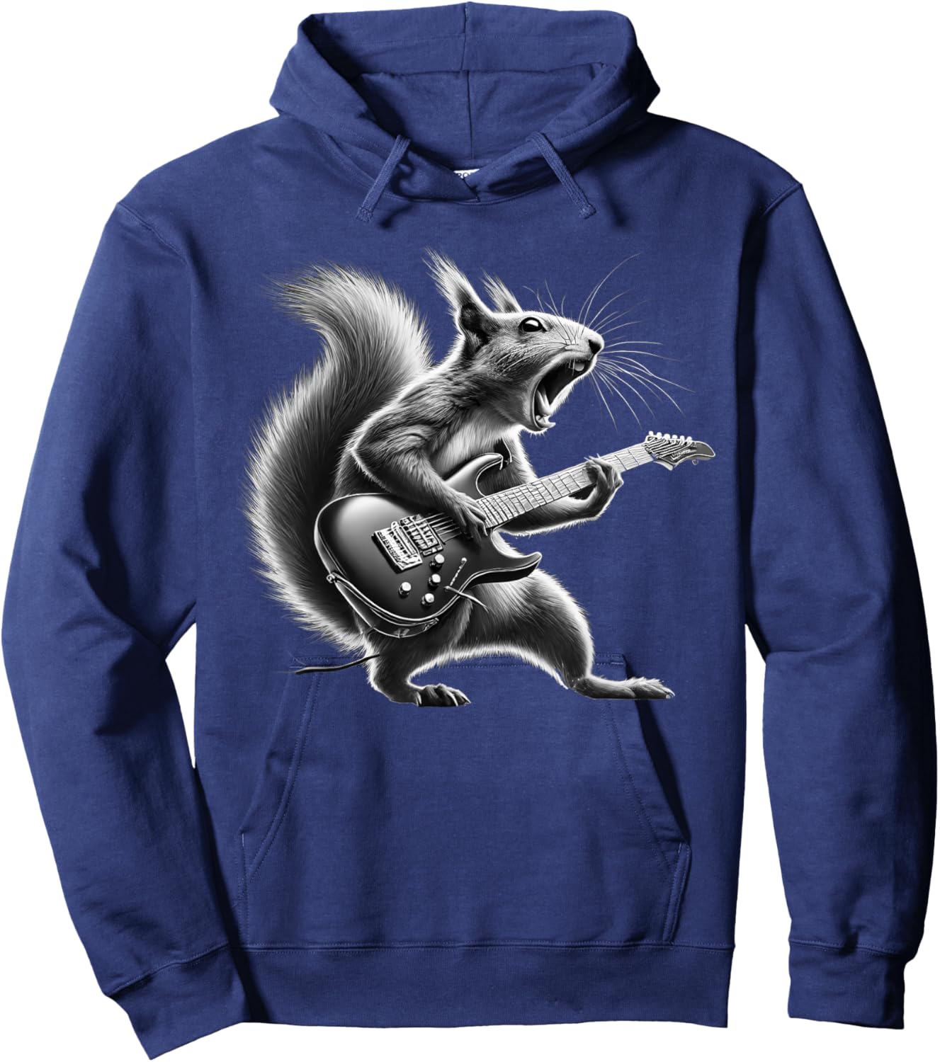 Squirrel Playing Guitar Rock and Roll Kids Men Hoodie - Hoodie | Navy