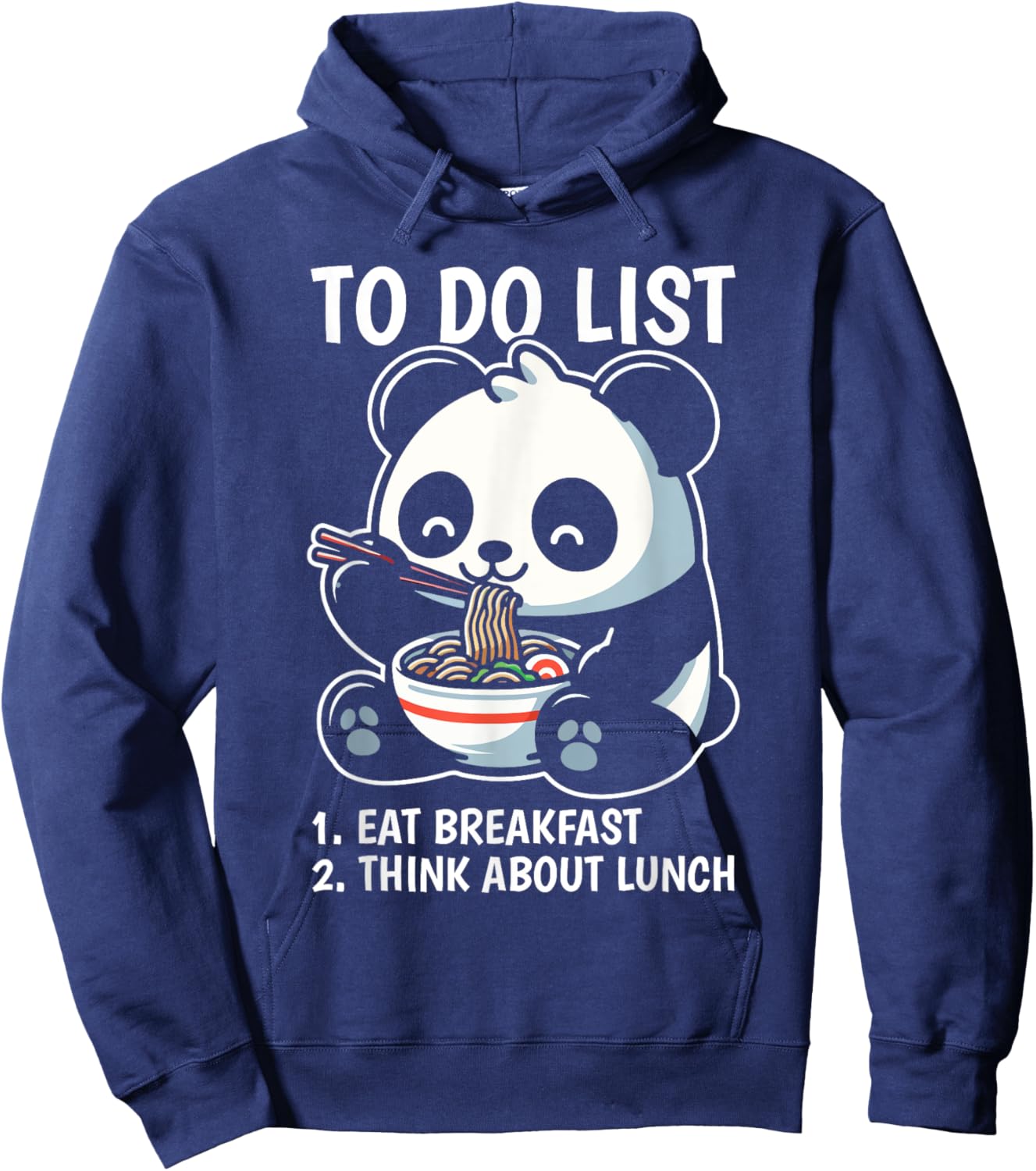 To Do List Panda Breakfast Animal Lover Productivity Hoodie - Hoodie | Navy