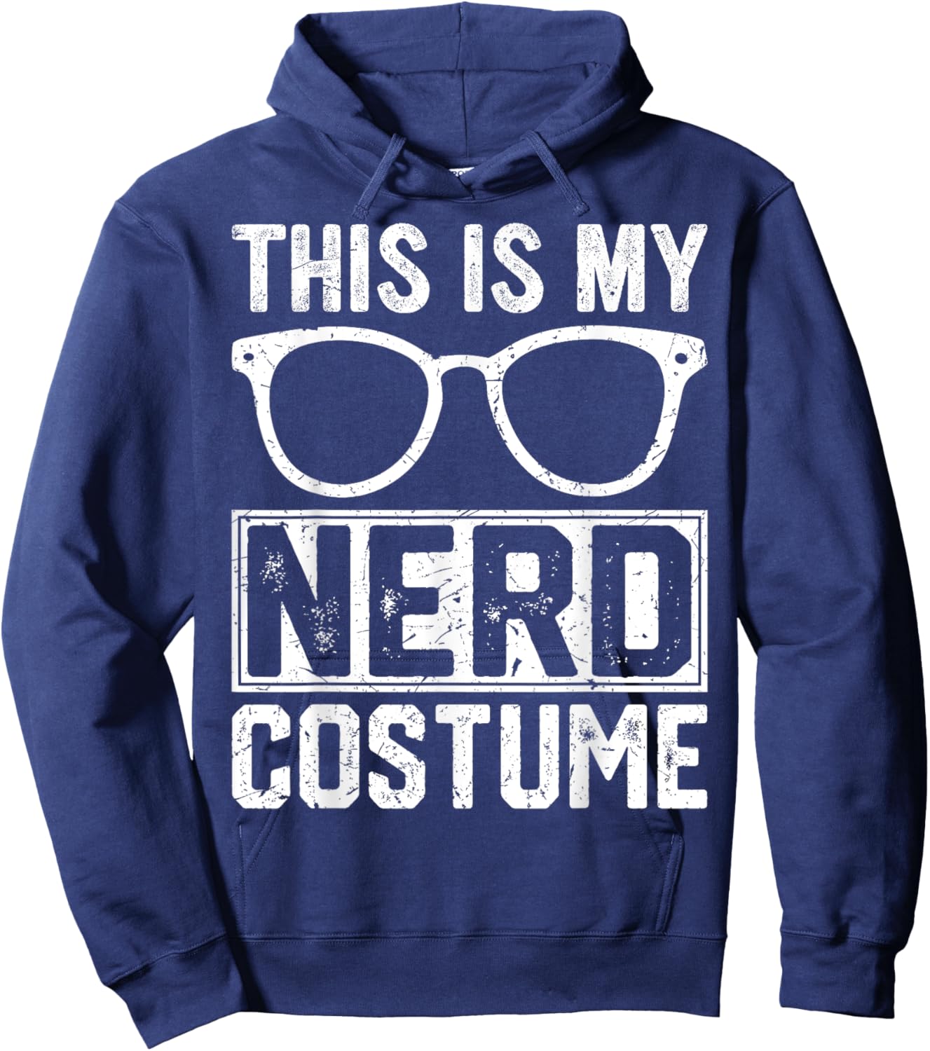 Retro Nerd Costume Kids Adult Men Boys Girl Hoodie - Hoodie | Navy