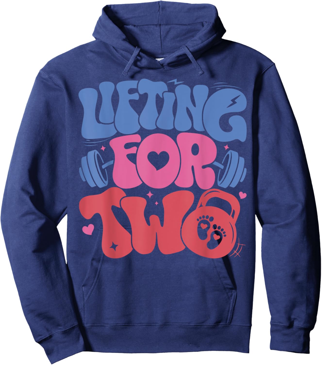 Lifting For Two Pregnancy Gym Fitness Workout Expecting Mom Hoodie - Hoodie | Navy