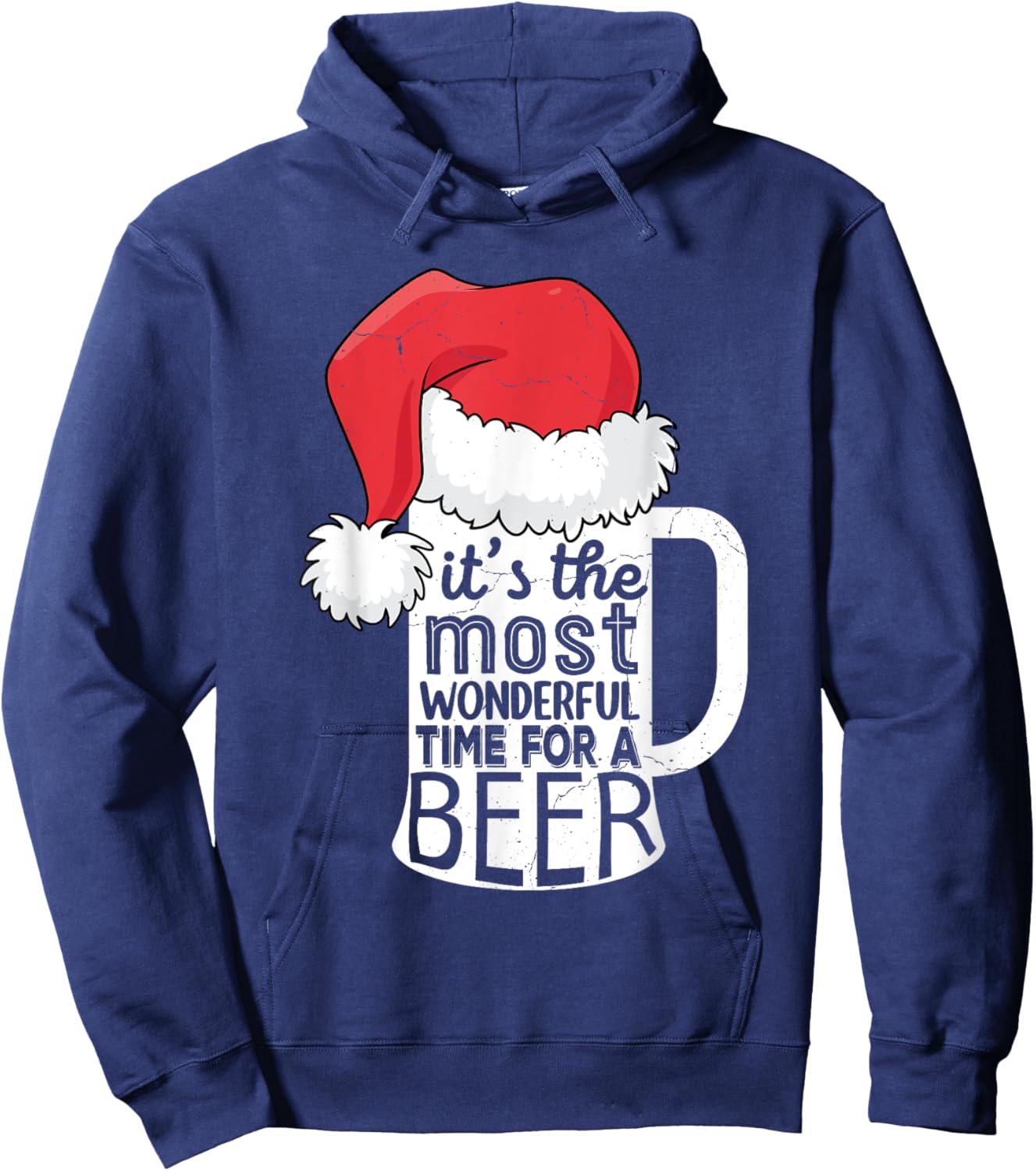 It's the Most wonderful time for a beer Christmas Men Beer Hoodie - Hoodie | Navy