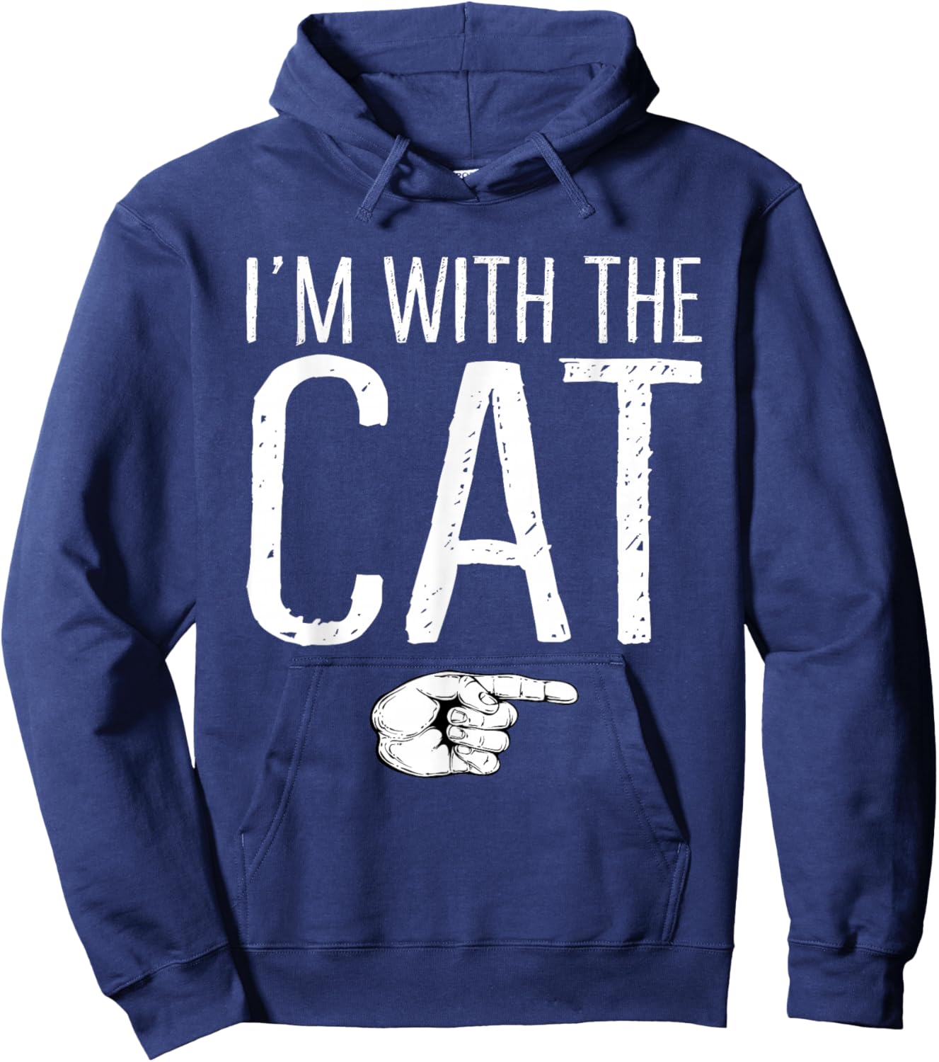 I'm With The Cat Matching Costume Lazy Halloween Party Hoodie - Hoodie | Navy