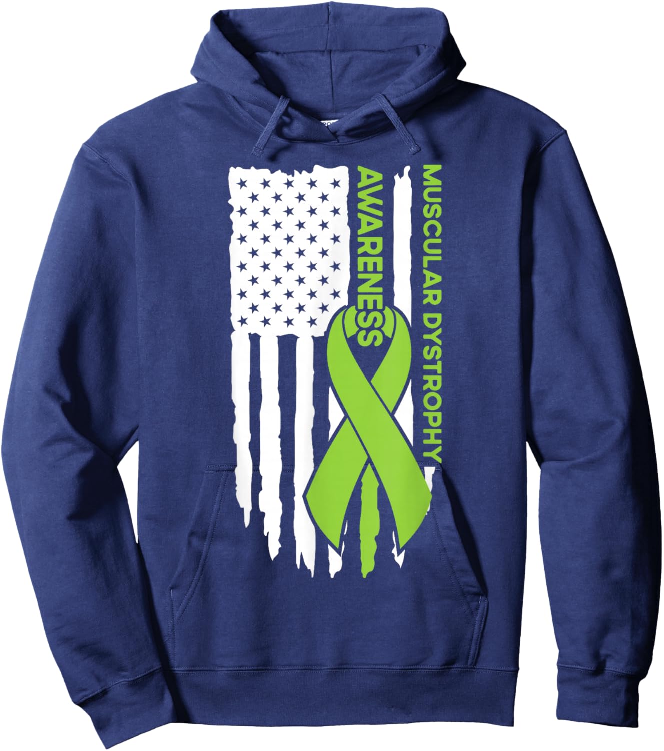 Muscular Dystrophy Awareness Muscular Dystrophy Flag Hoodie - Hoodie | Navy