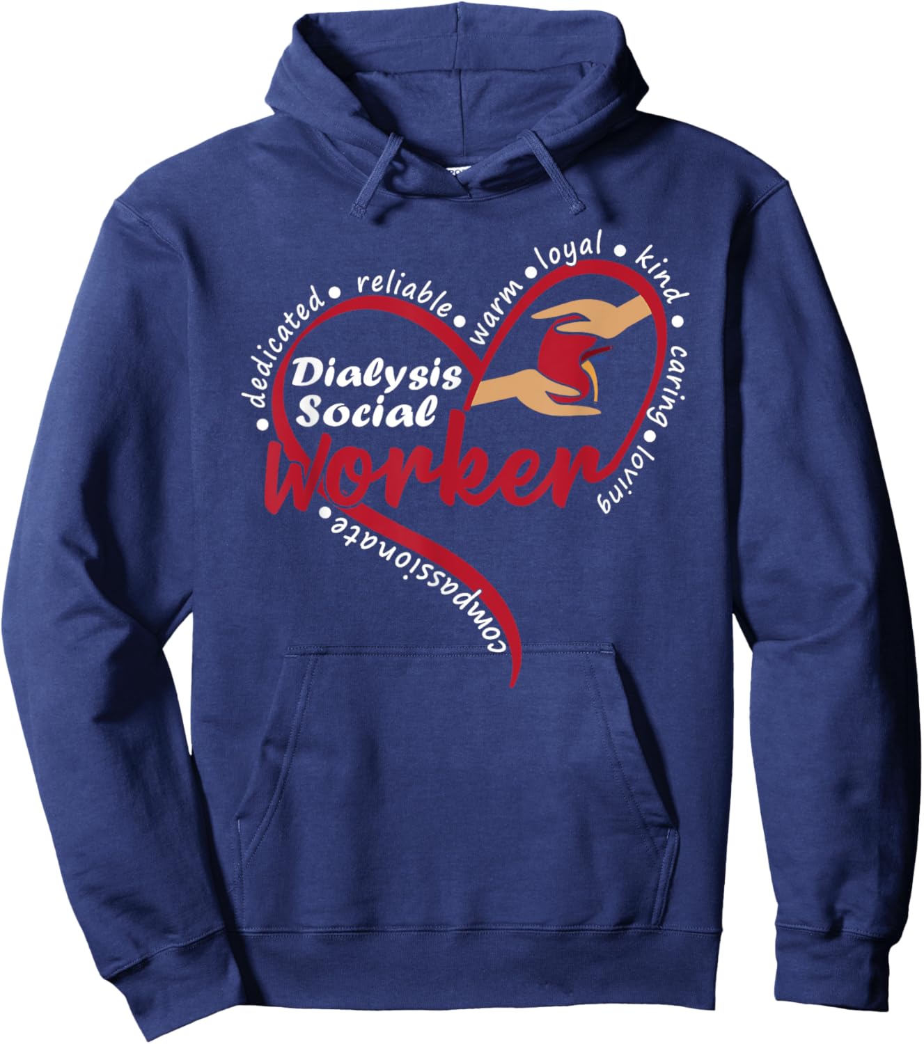 Dialysis Social Worker Kidney Renal Heart Hoodie - Hoodie | Navy