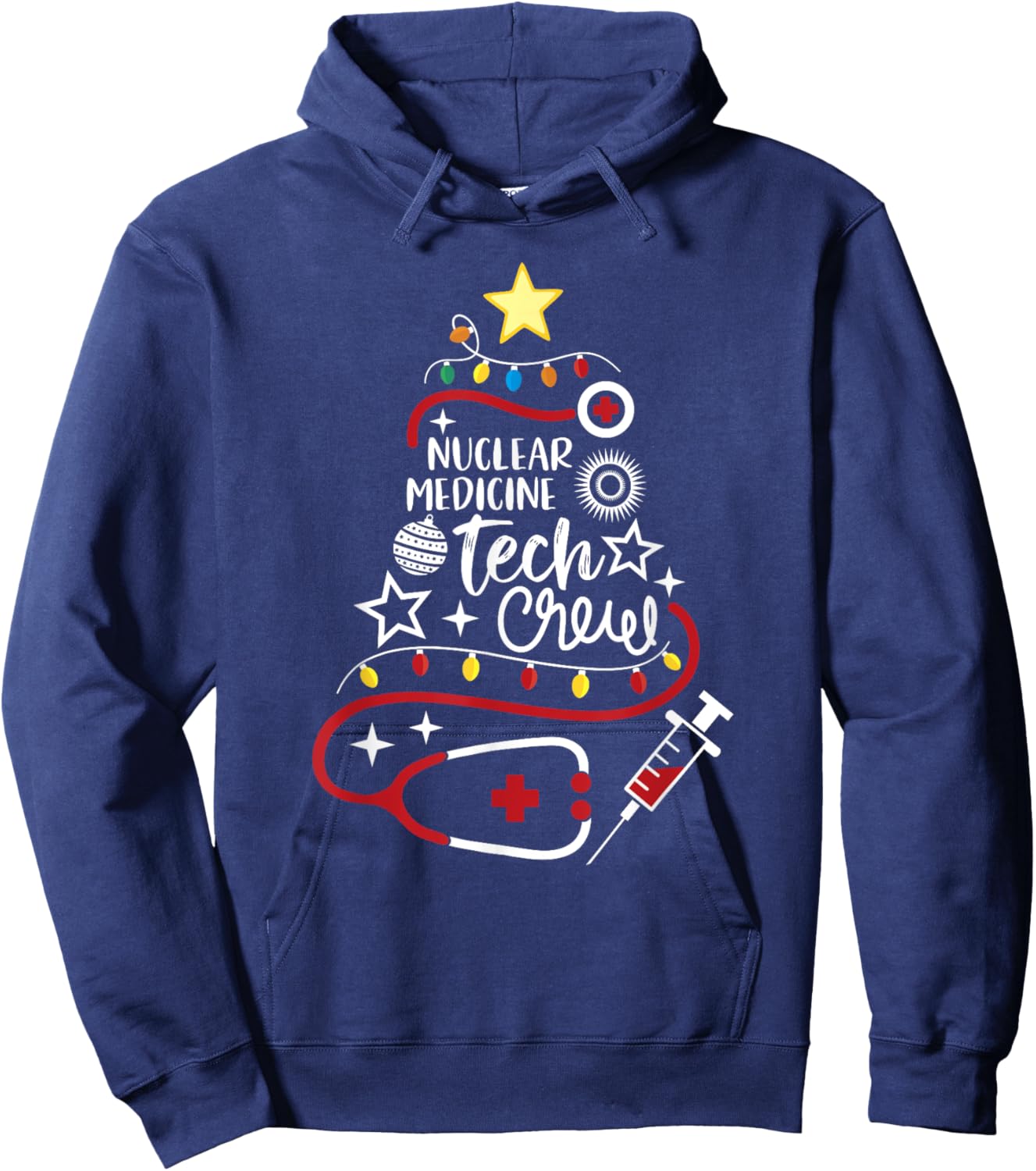 Nuclear Medicine Tech Crew Christmas Nuke Med Technologist Hoodie - Hoodie | Navy