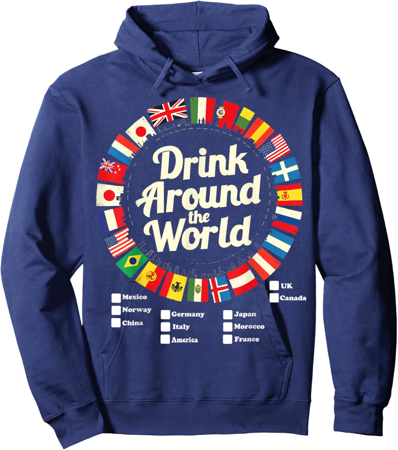 Adult Vacation Drinking Countries International National Hoodie - Hoodie | Navy
